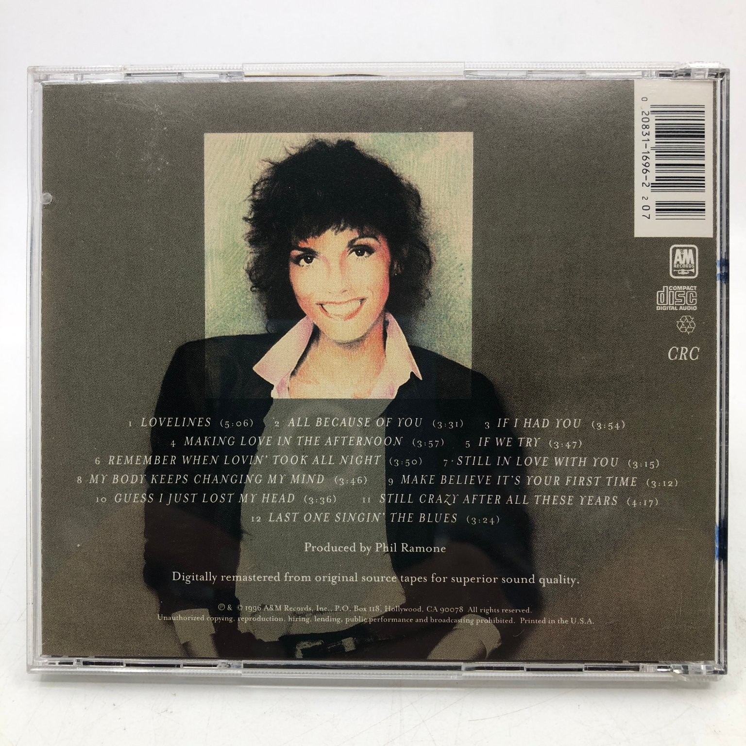 Karen Carpenter CD 1996 Remastered Pop Vocal A&M Records Disc M Refurbished