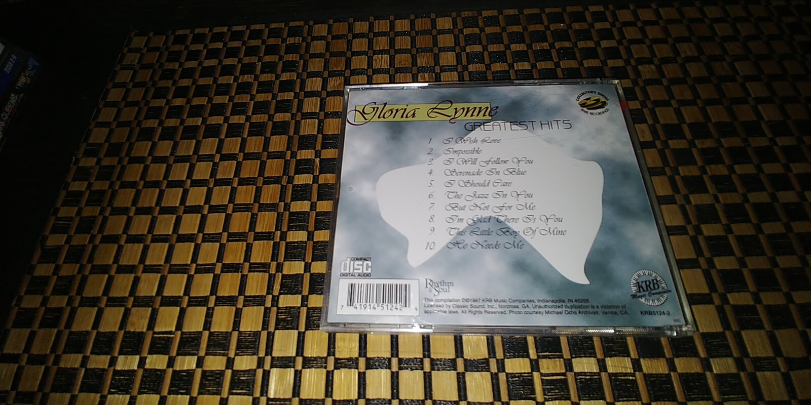 Gloria Lynne "Greatest Hits" CD 10 Songs 1997 KRB Music Collector's Series. BA2