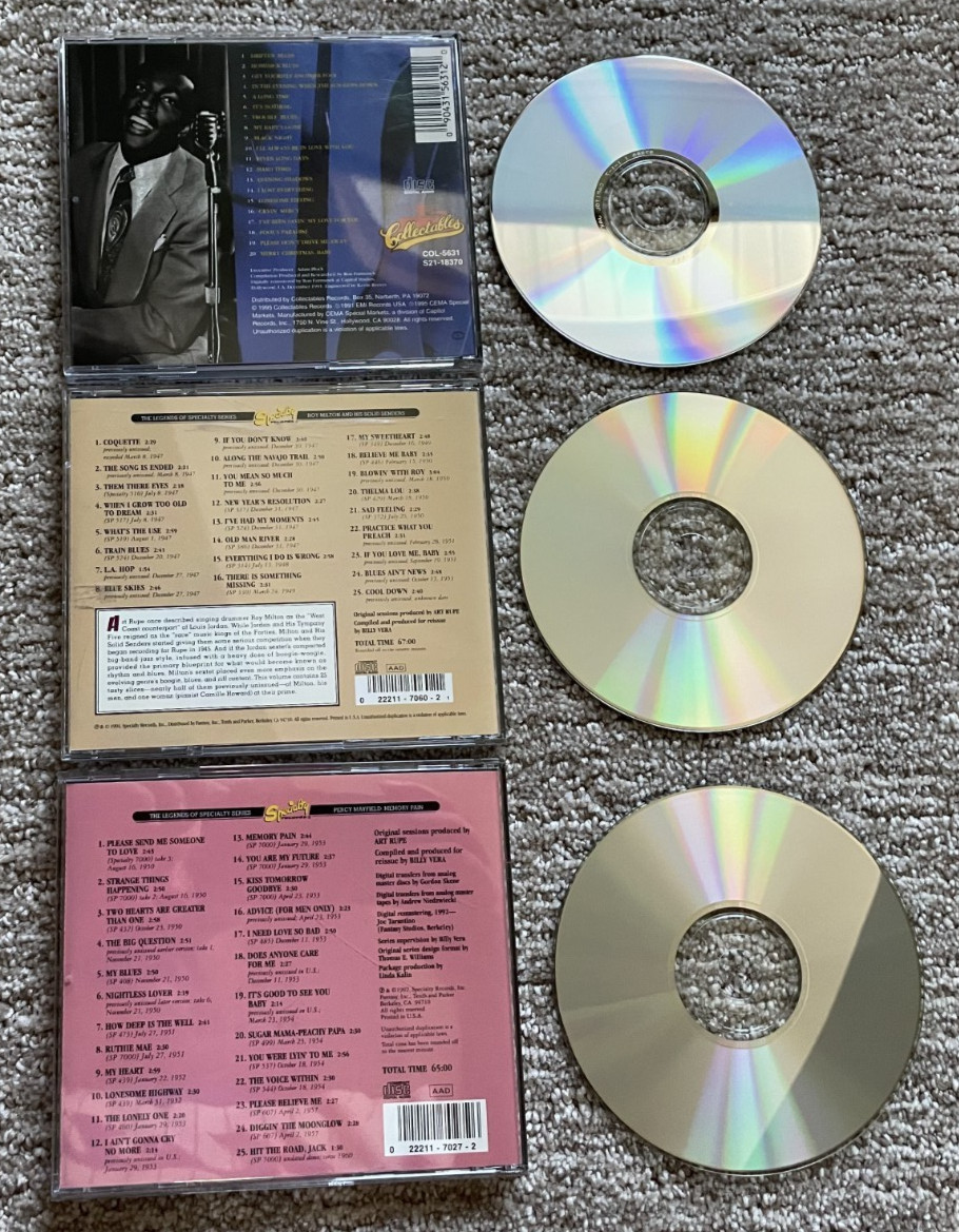 50s R&B CD LOT: Percy Mayfield, Roy Milton Charles Brown -Specialty Collectables