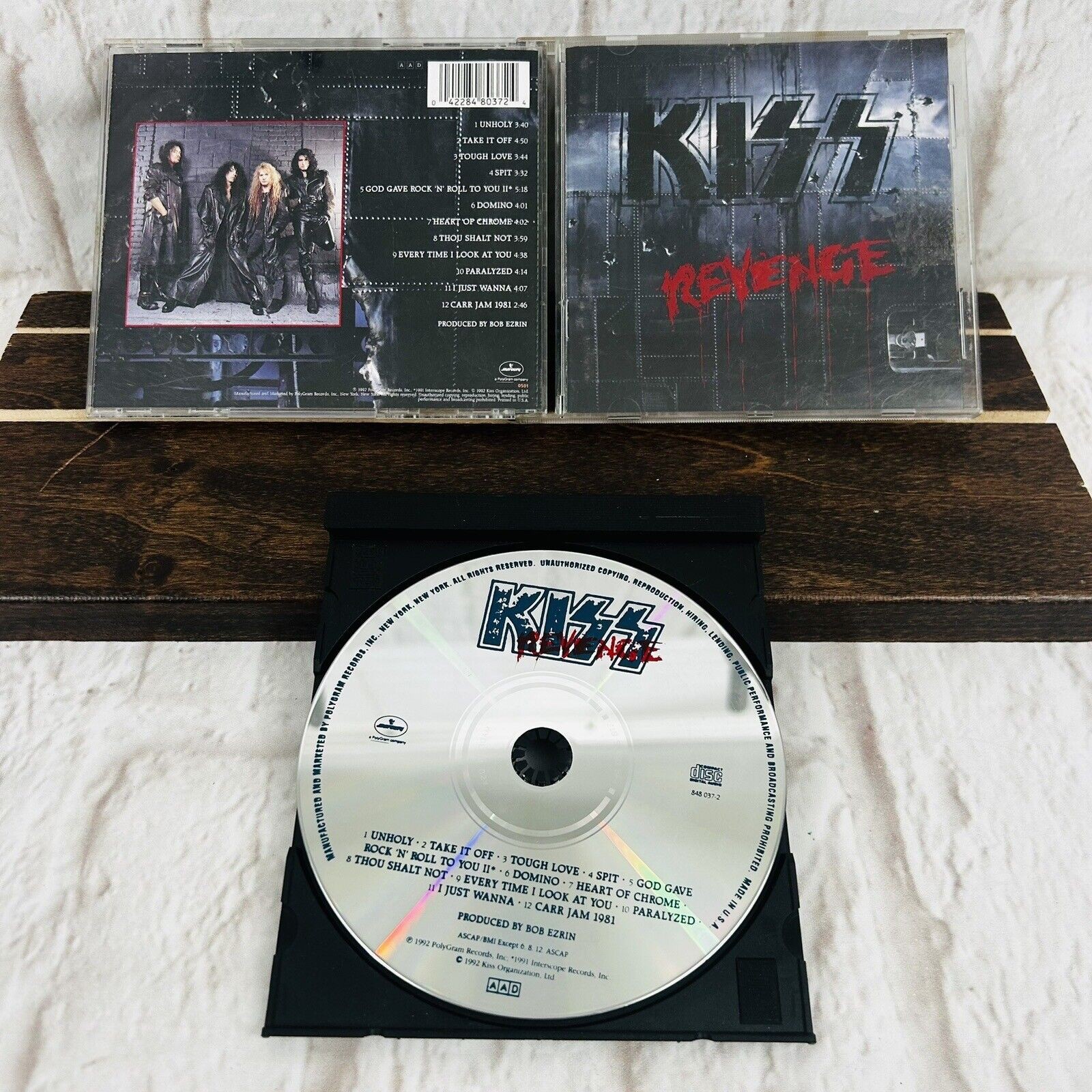 Revenge Kiss CD 1992 Full Silver Hub Mercury 1992 Heavy Metal Hair