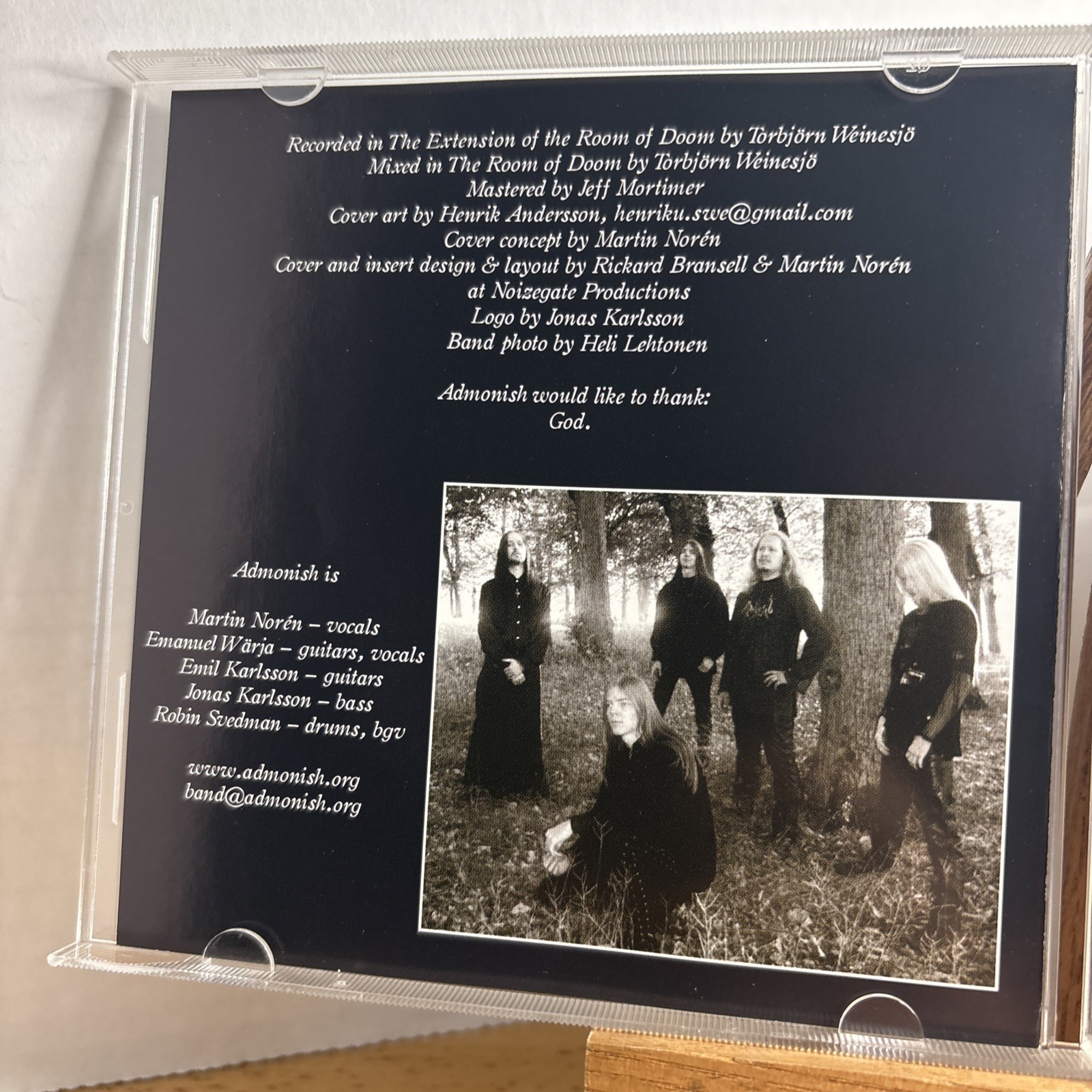 Rare Christian Metal CD- Admonish Den Yttersta Tiden 3 Tracks 2005 Swedish Black