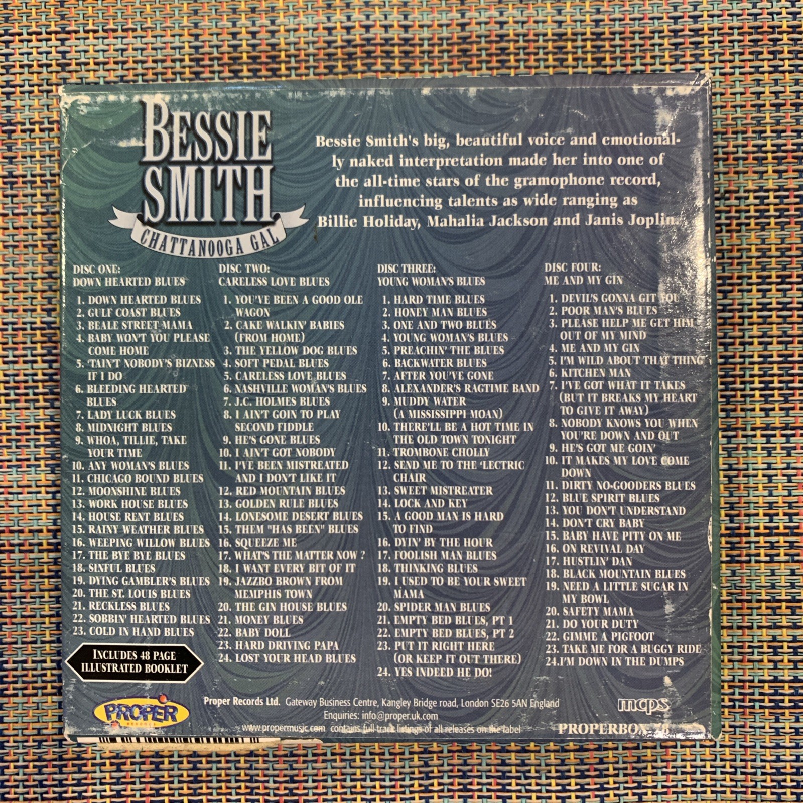 Bessie Smith : Chattanooga Gal : 4 CD Set : VG+C