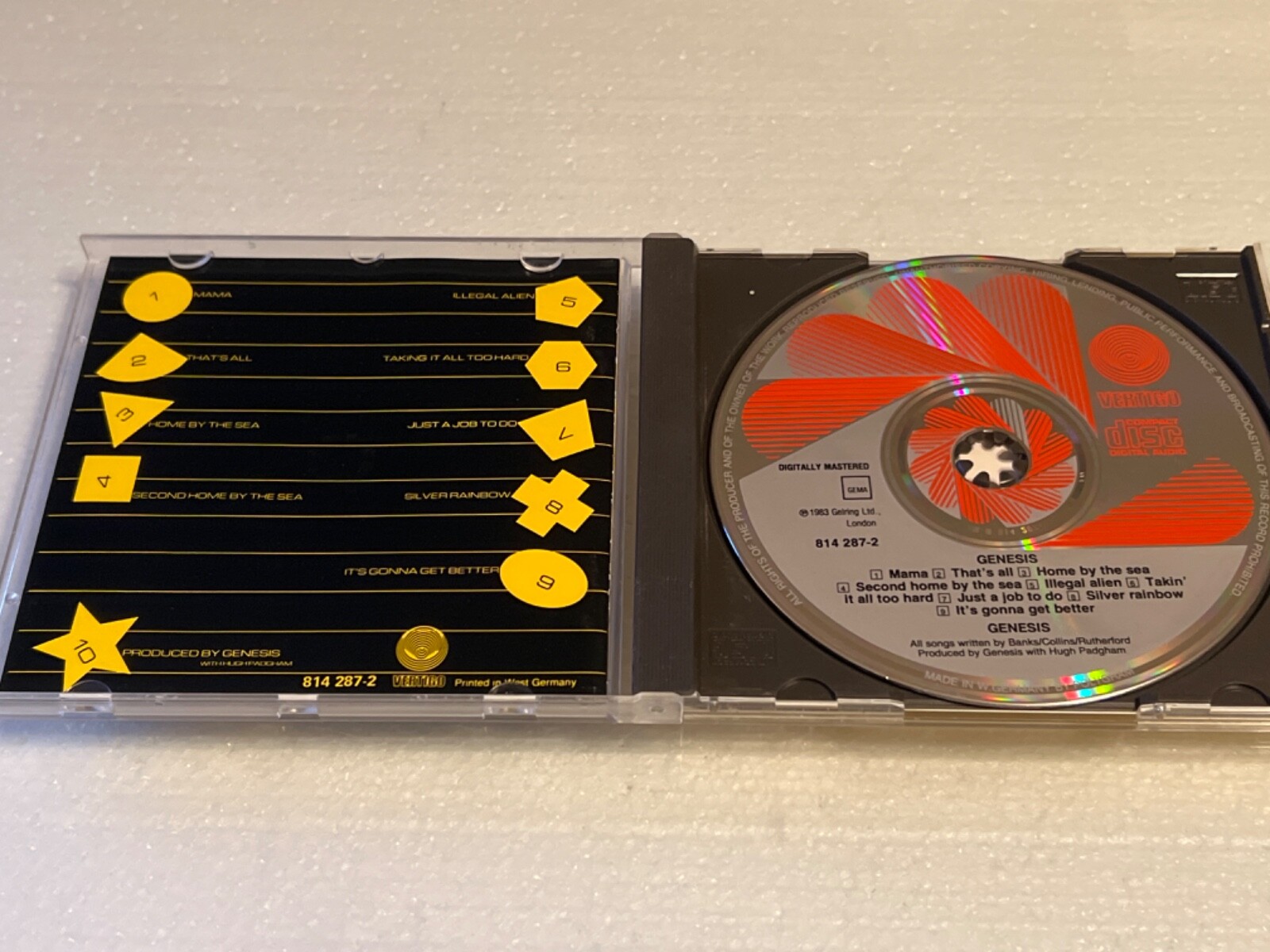 GENESIS 1983 SELF TITLED MAMA CD WEST GERMANY VERTIGO RED SPIRAL TARGET ERA