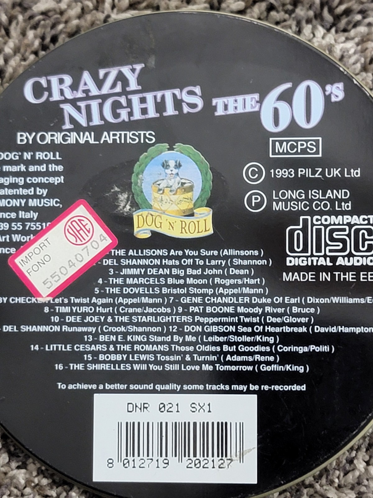 Crazy Nights The 60s CD Original Artists Frozen Beer Diner Cover Metal Case