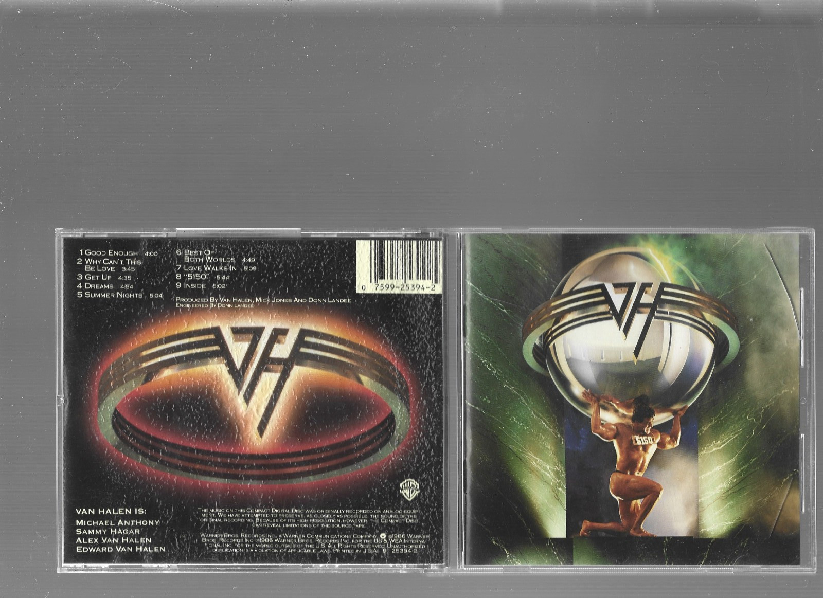 Van Halen 5150 CD 1986 Warner Bros Sammy Hagar Hard Rock 9 25394-2 USA
