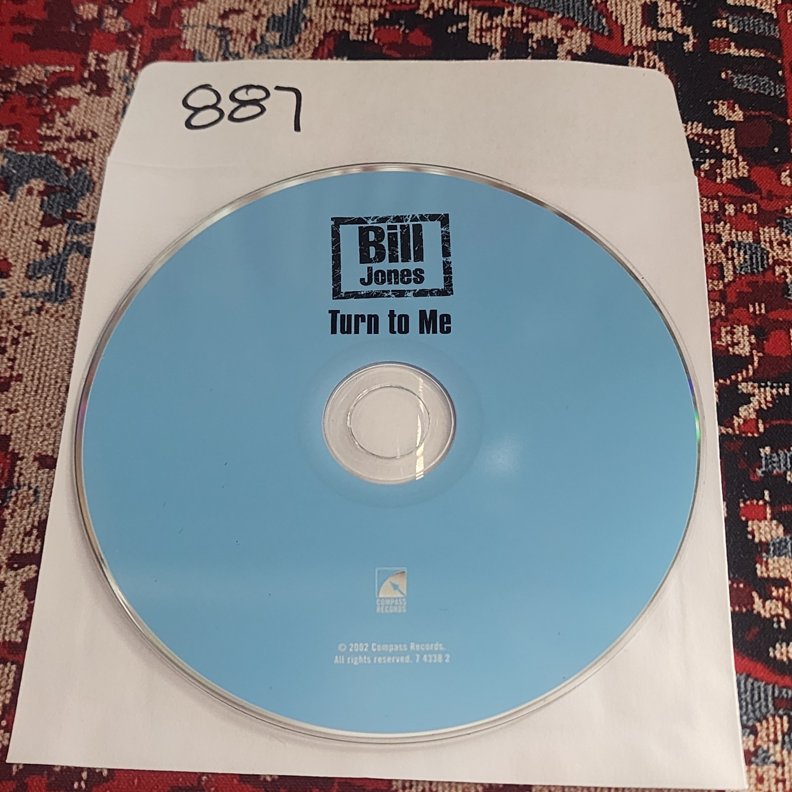 Bill Jones - Turn To Me (CD, 2002) Compass Records 7 4338 2 - DISC ONLY