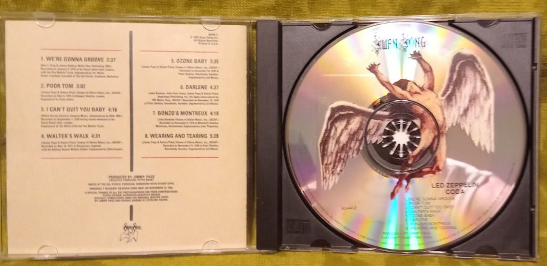 Led Zeppelin CODA ~ CD Made in US 92444-2 ~ E