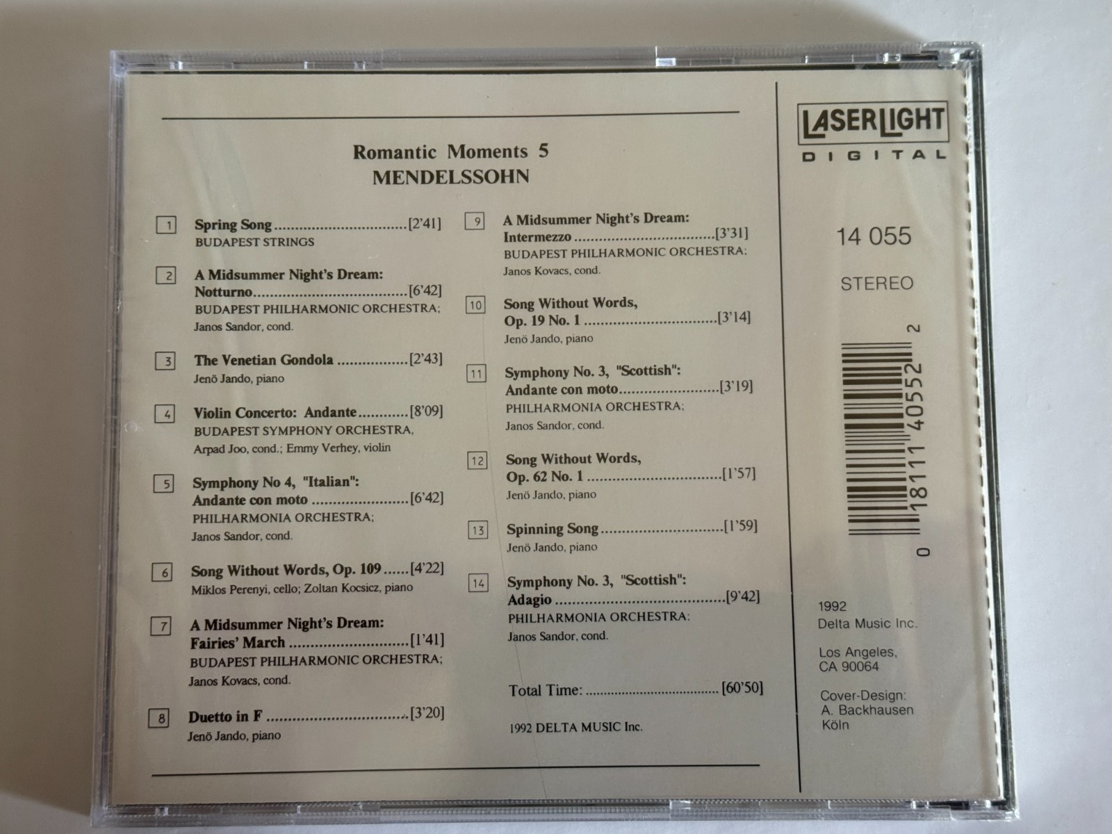Various Artists Romantic Moments 5 Mendelssohn CD LaserLight Sealed VG Cond