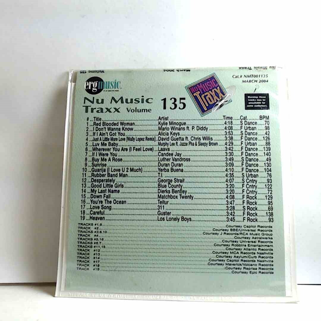 Nu Music Traxx Volume 135 (CD, Promo, Comp, US, 2004, ERG Music) AY425