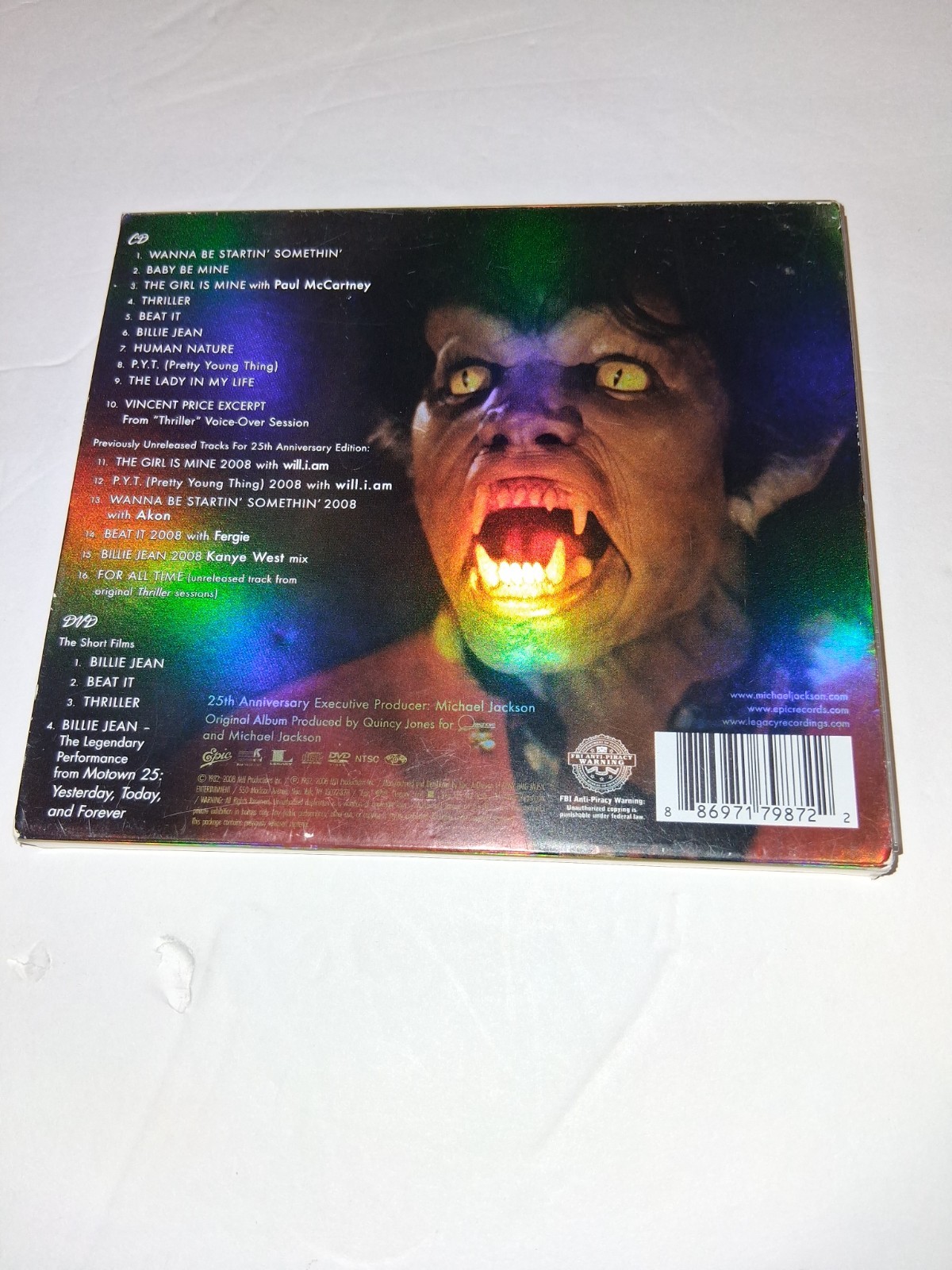 Michael Jackson – Thriller 25 (ONLY DVD) 2008 Epic Legacy Pop Funk R&B
