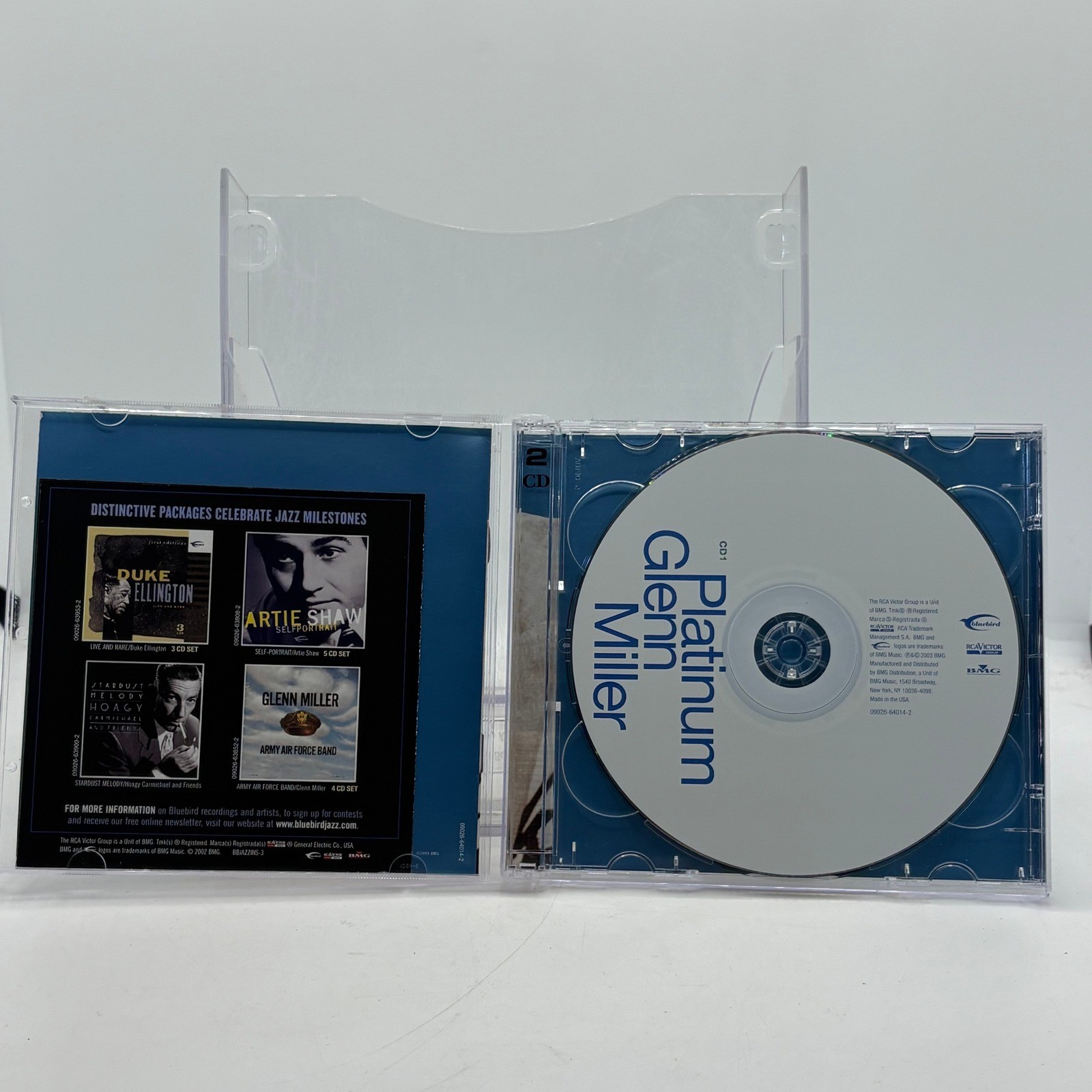 Platinum Glenn Miller 2 CD Set Bluebird RCA Victor 09026-64014-2 Big Band Swing