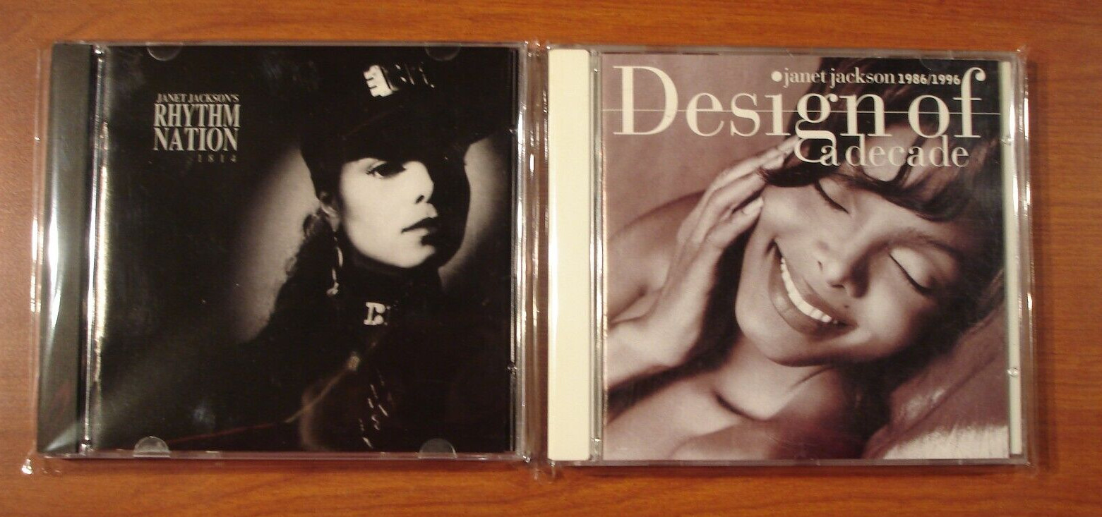 Janet Jackson 2 CD Lot (Rhythm Nation 1814 & Design of a Decade 1986-1996)