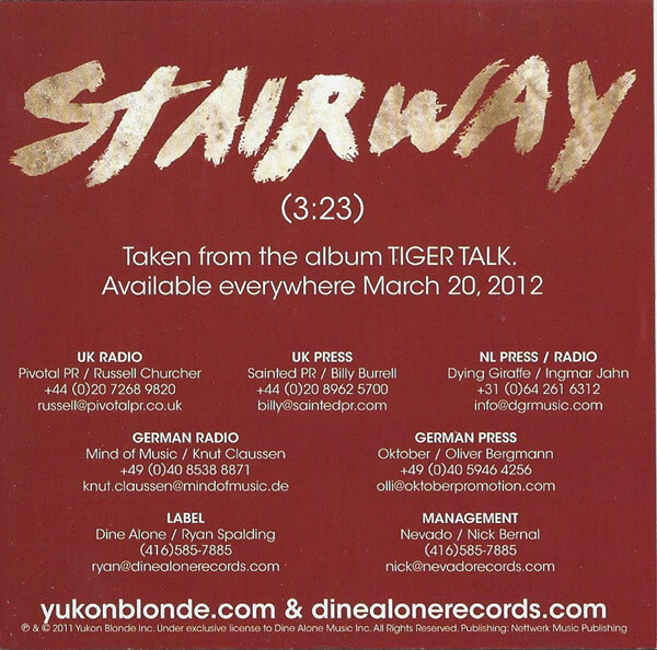 (4239) Yukon Blonde - Stairway CD advance