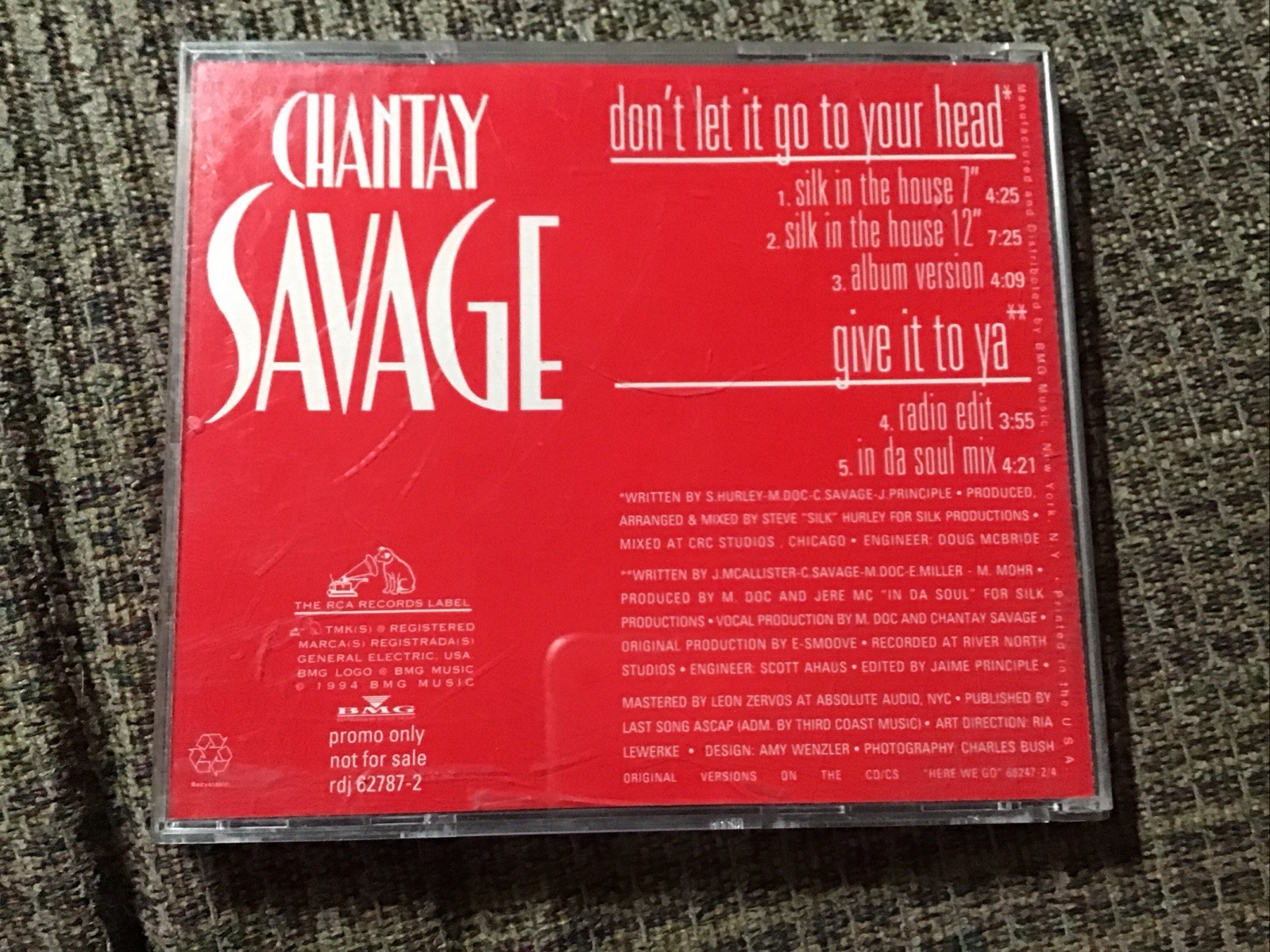 CHANTAY SAVAGE DON’T LET IT GO TO YOUR HEAD 1994 CD PROMO SINGLE OOP RCA PRINT