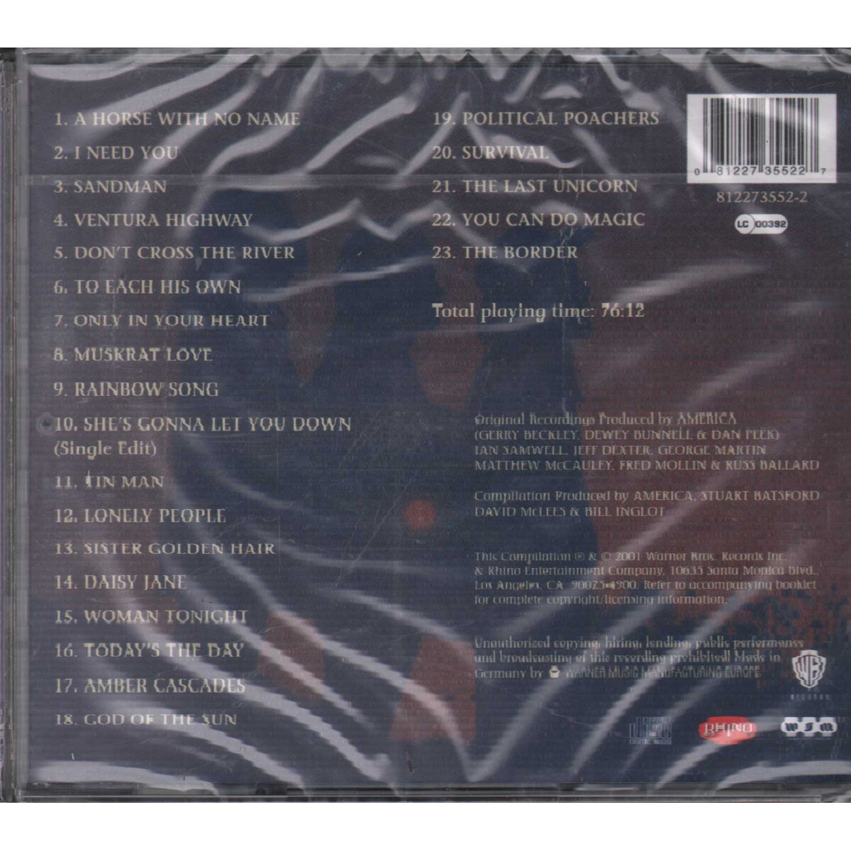 America CD The Definitive America / Rhino Records – 8122735522 Sealed