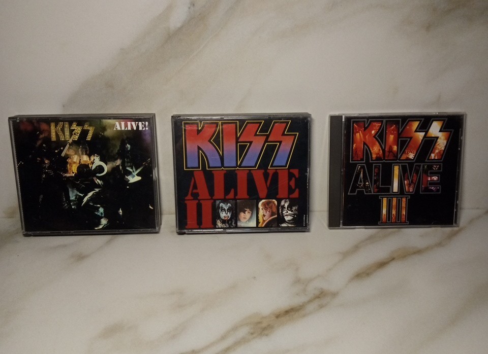 KISS CD's Alive, Alive II and Alive III [1975, 1977 and 1993]