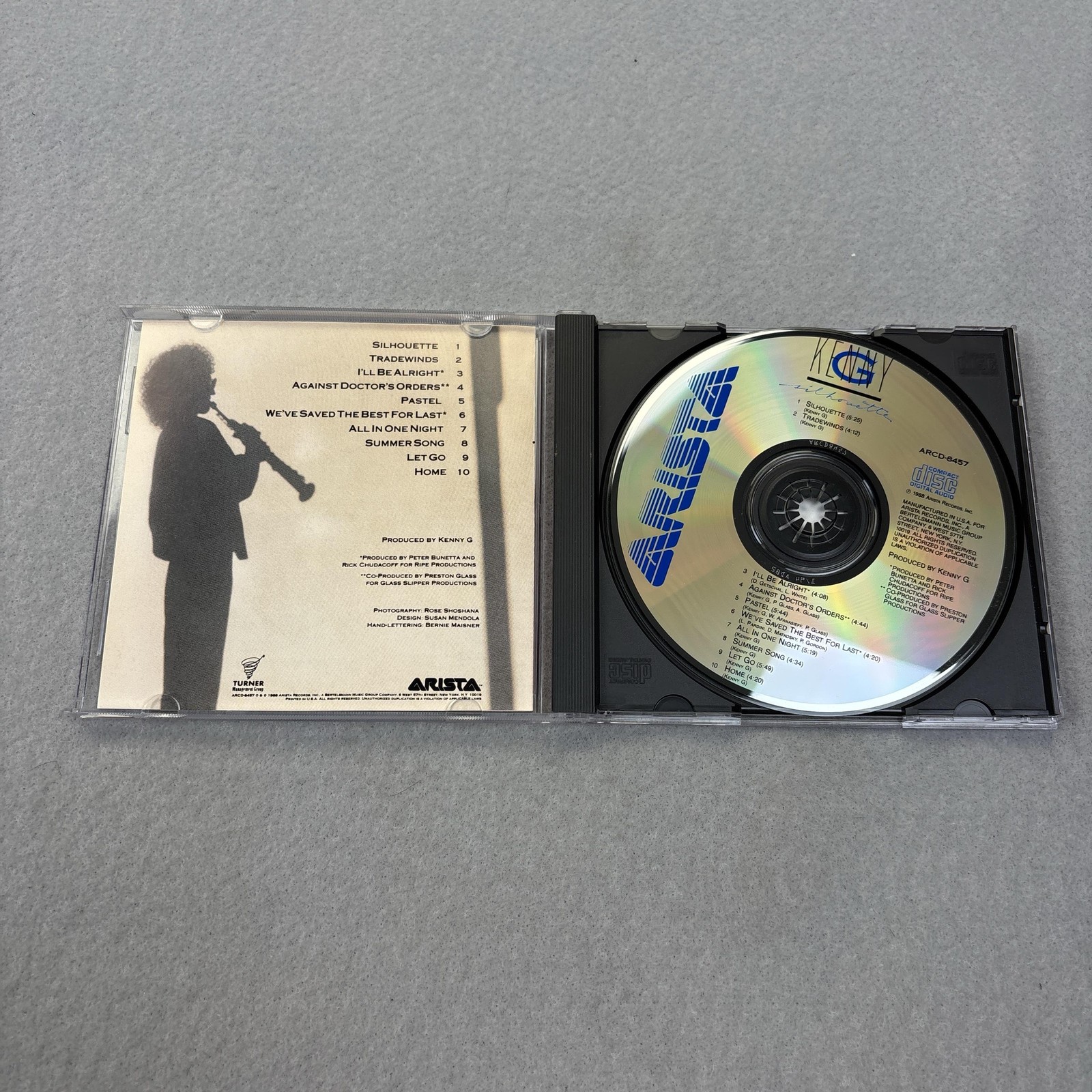Kenny G CD Et Album 1988 Arista Beige Smooth Jazz Instrumental Original Cover