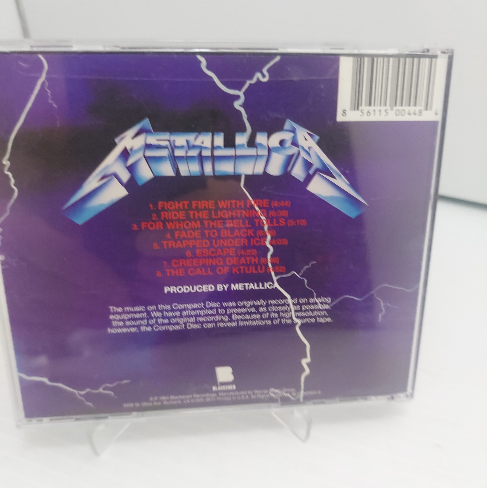 Metallica - Ride The Lightning (CD, Blackend) Thrash Metal Classic Vintage 1984