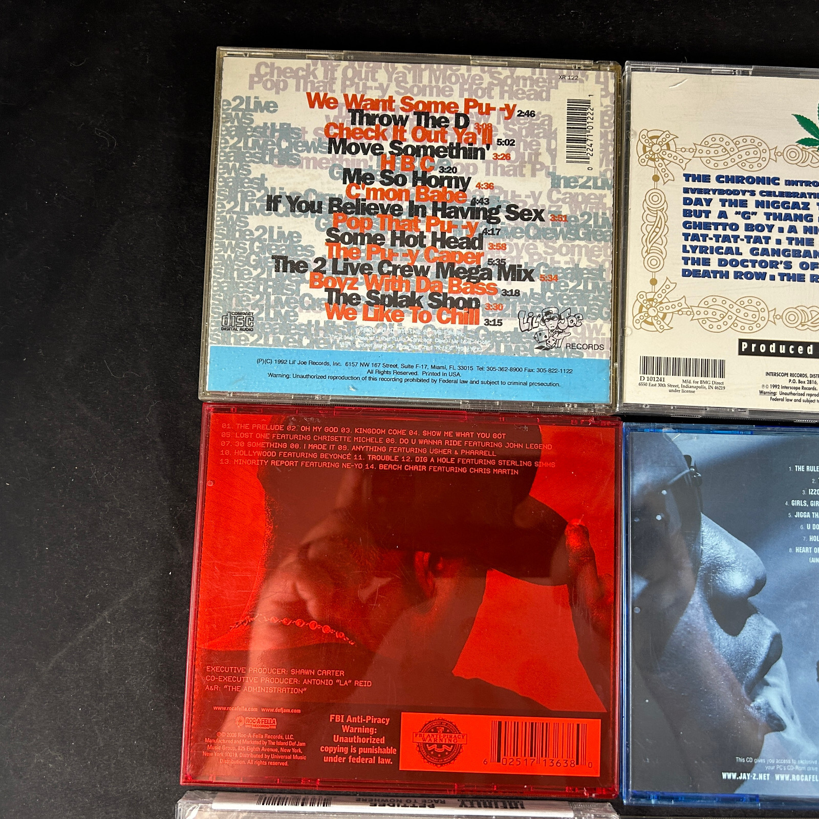 DR DRE THE CHRONIC 2 LIVE CREW JAY-Z BLUEPRINT SIGEL + 6 HIP HOP RAP CD LOT VTG