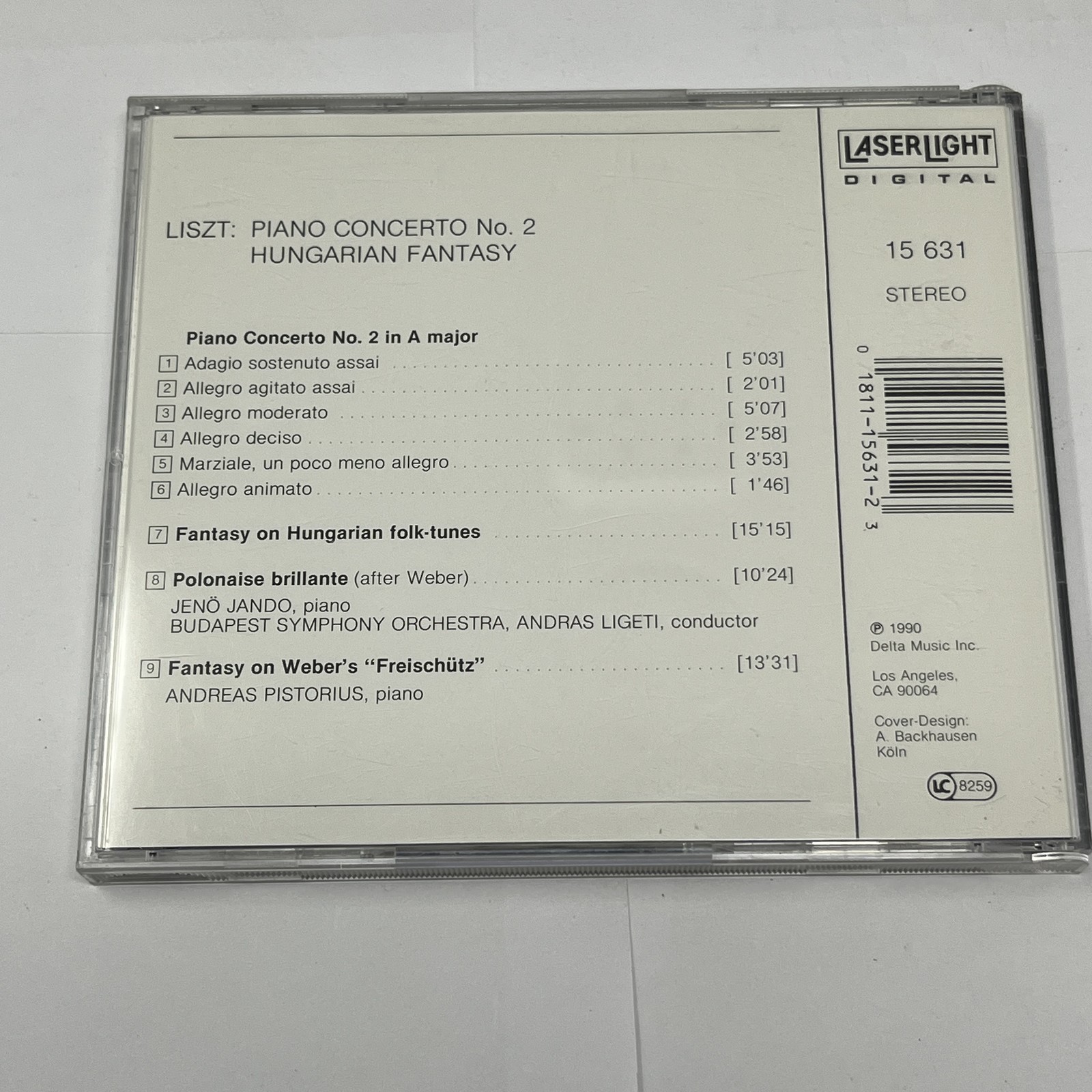 Liszt Piano Concerto No. 2, Hungarian Fantasy CD - Jenö Jando, Budapest Symphony