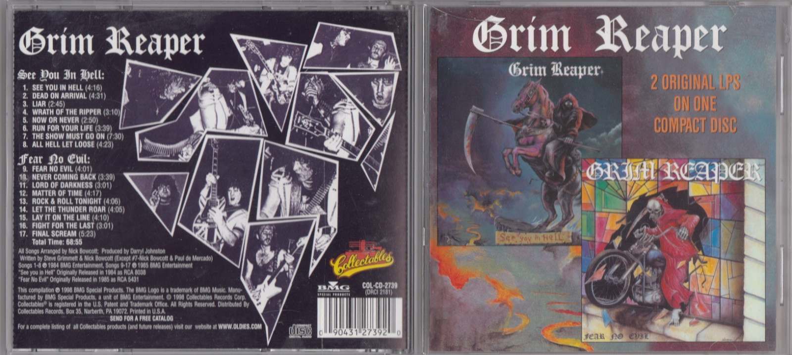 Grim Reaper - See You in Hell/Fear No Evil (CD 1998 Collectables) RARE METAL