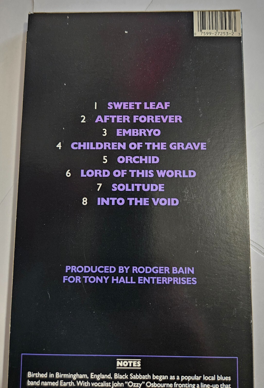 Black Sabbath Original 1987 Warner Bros USA LONGBOX CD: Master Of Reality - Ozzy