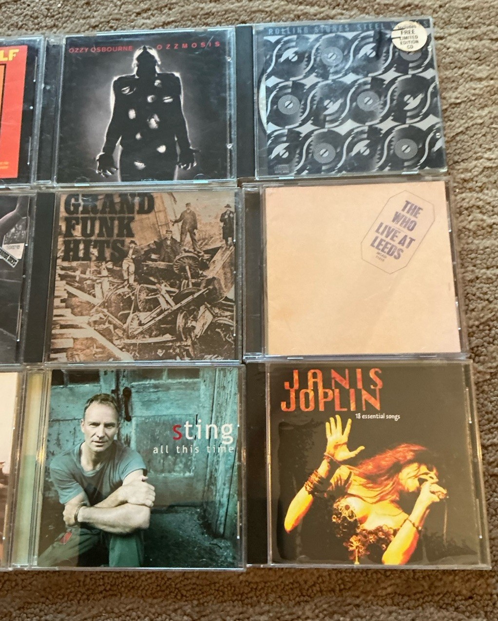 CD Lot Of 15 1960s/1970s Rock Stones Moody Blues Ozzy Clapton U2 Steppenwolf (A)