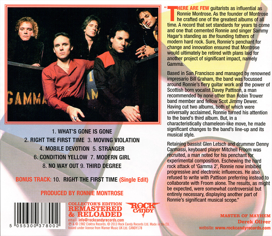Gamma ~ Gamma 3 (1982) CD 2013 • Ronnie Montrose • Rock Candy Records UK ••NEW••