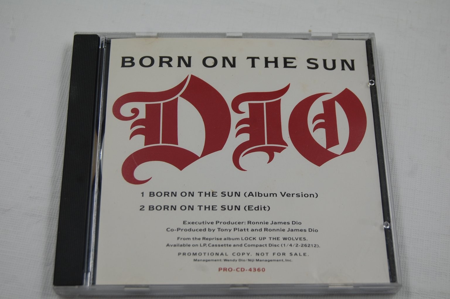 DIO – Born On The Sun CD Single 1990 Promo Heavy Metal Reprise PRO-CD-4360