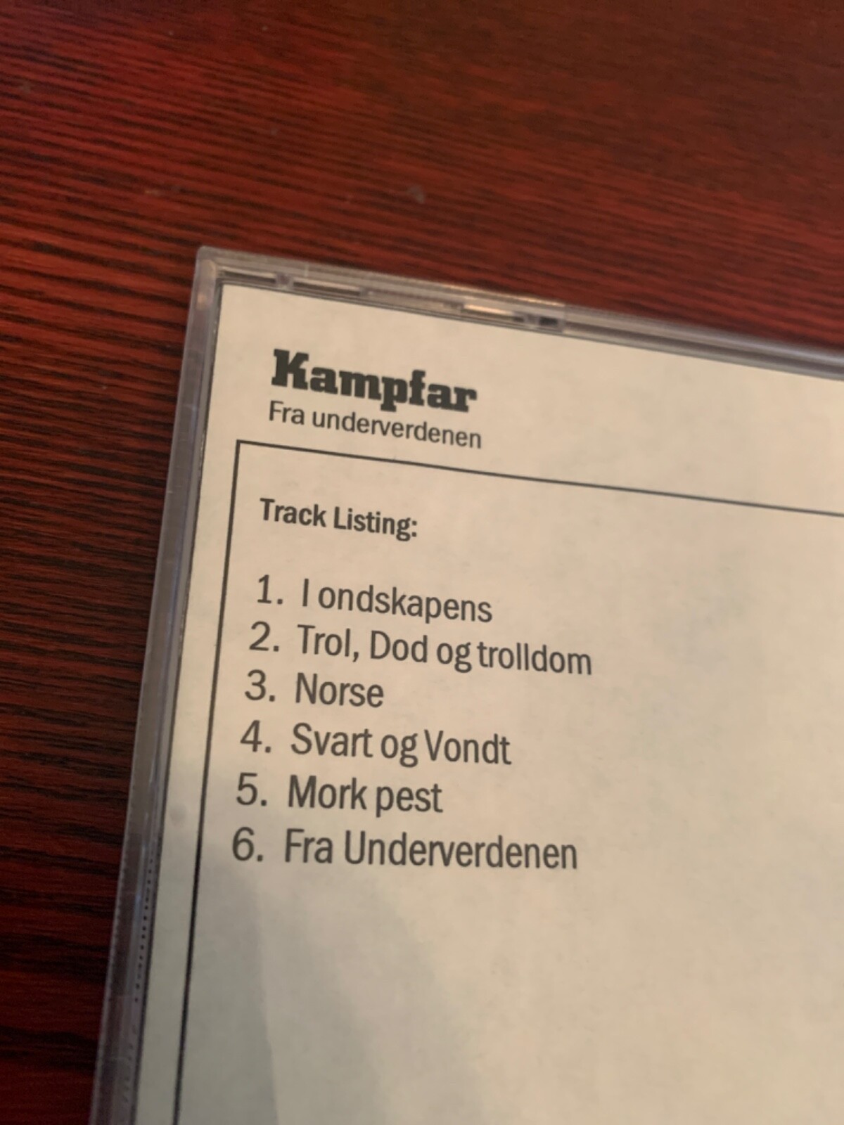 KAMPFAR - Fra underverdenen - CD - 1999 - Promo - Netherlands