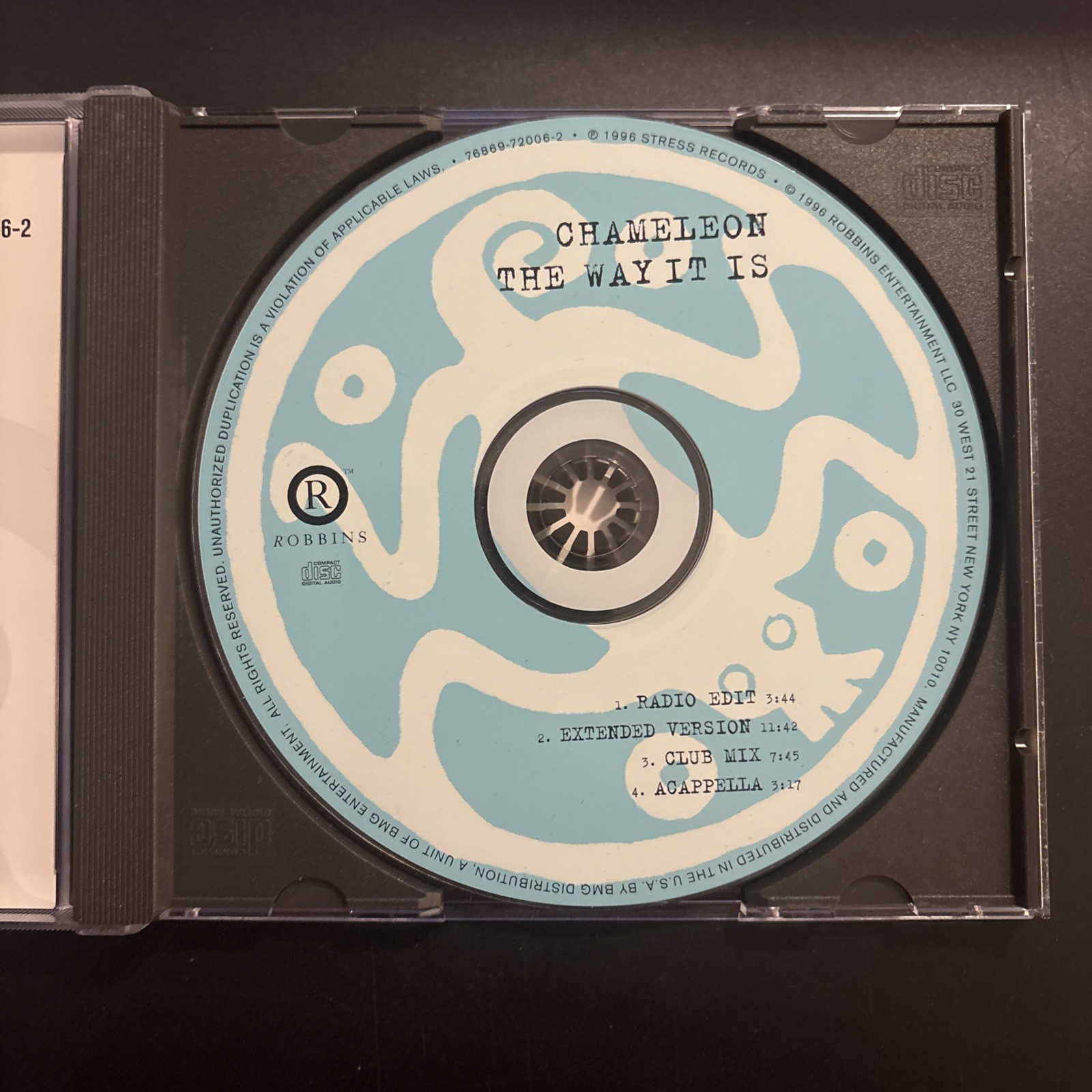OO CHAMELEON The Way It Is EDIT& EXTEND& CLUB & ACAPELA CD LIKE NEW