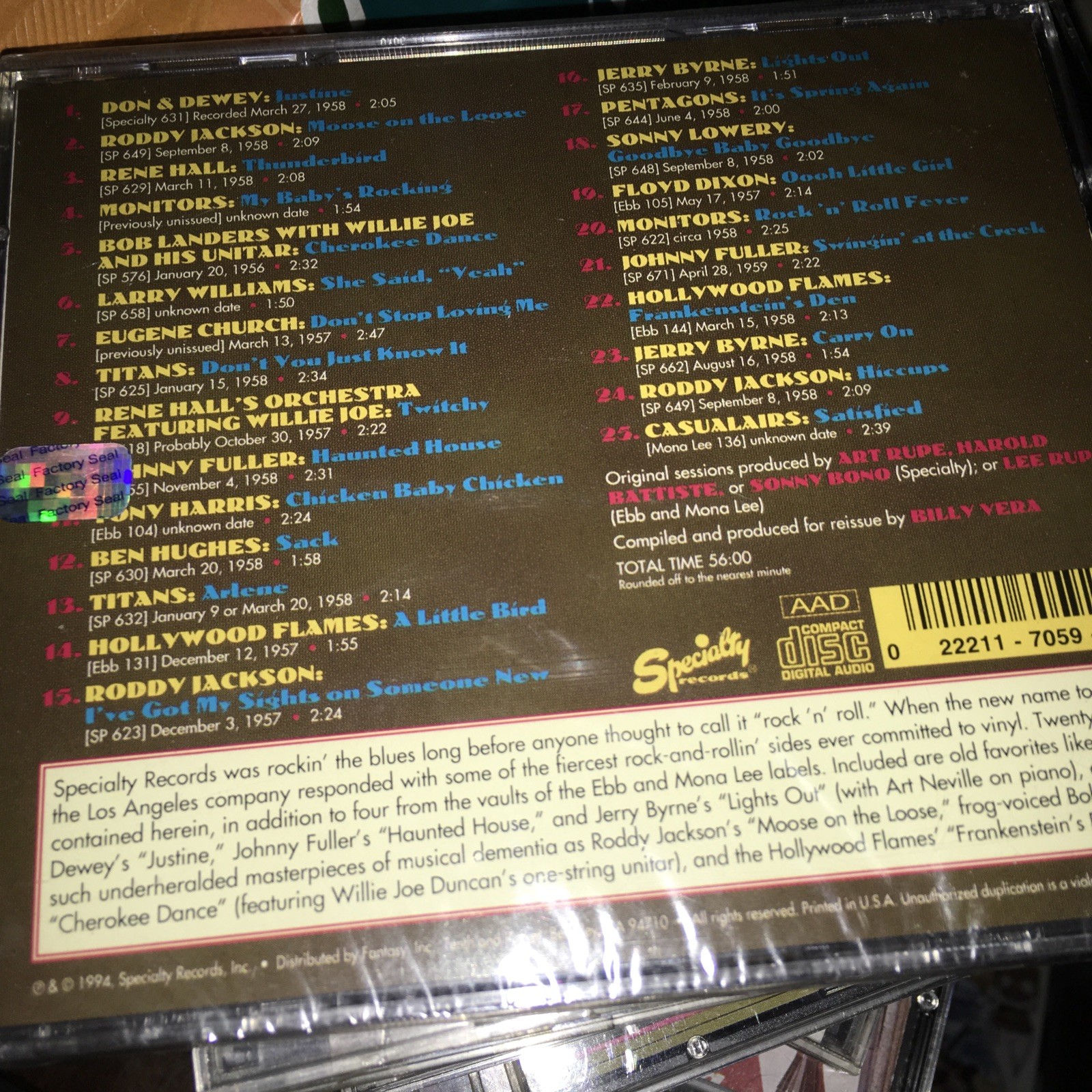 Rock 'n Roll Fever! SEALED CD, 1994) The Wildest From Specialty Records