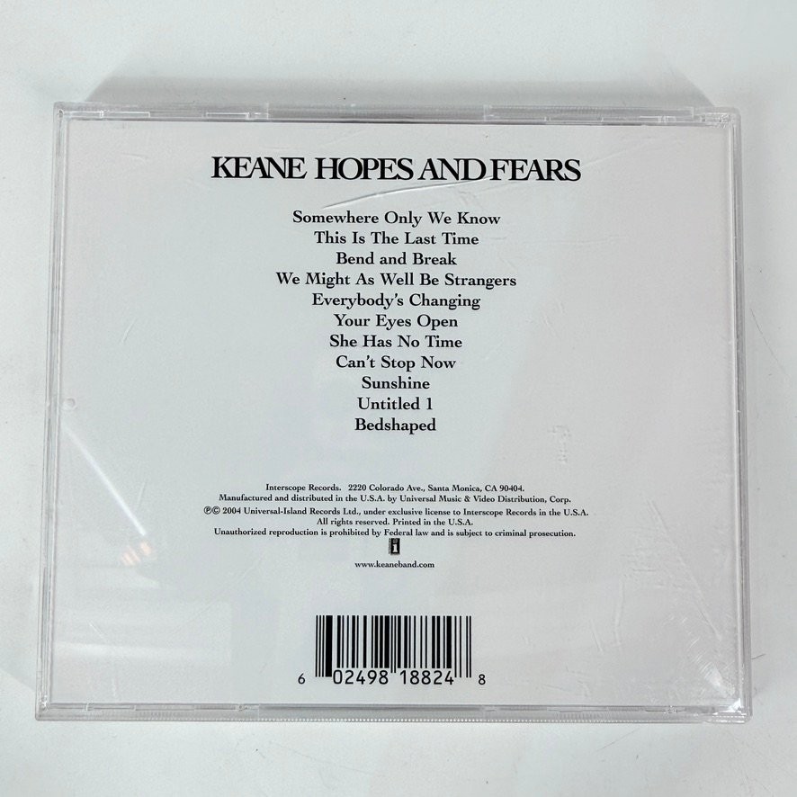 KEANE – HOPES AND FEARS CD 2004 Pop Rock Interscope Records US Edition