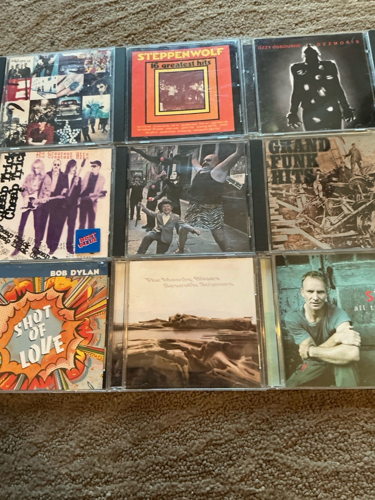 CD Lot Of 15 1960s/1970s Rock Stones Moody Blues Ozzy Clapton U2 Steppenwolf (A)