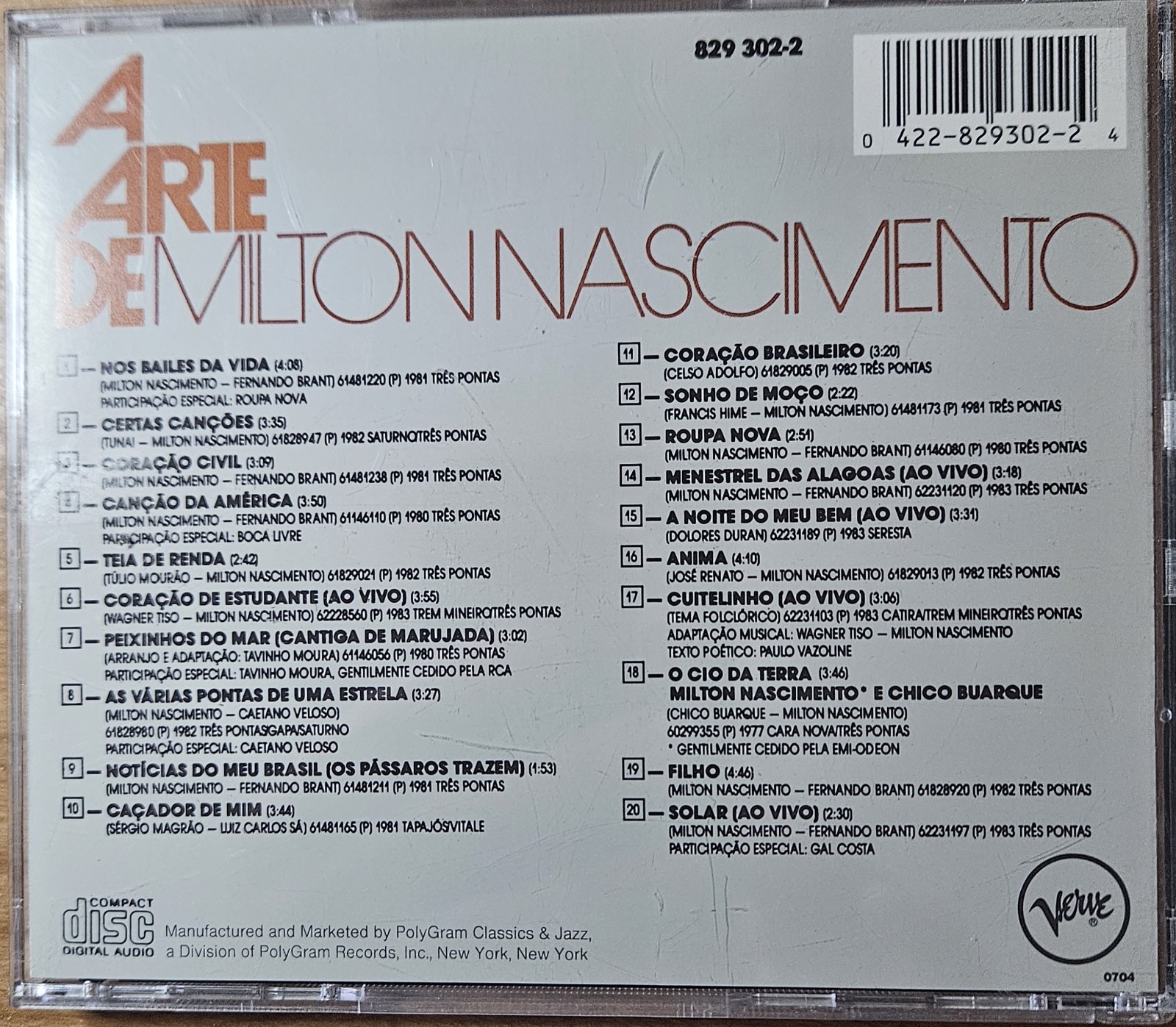 Milton Nasciemento - A Arte De Milton NAscimento (Verve 829 302-2)
