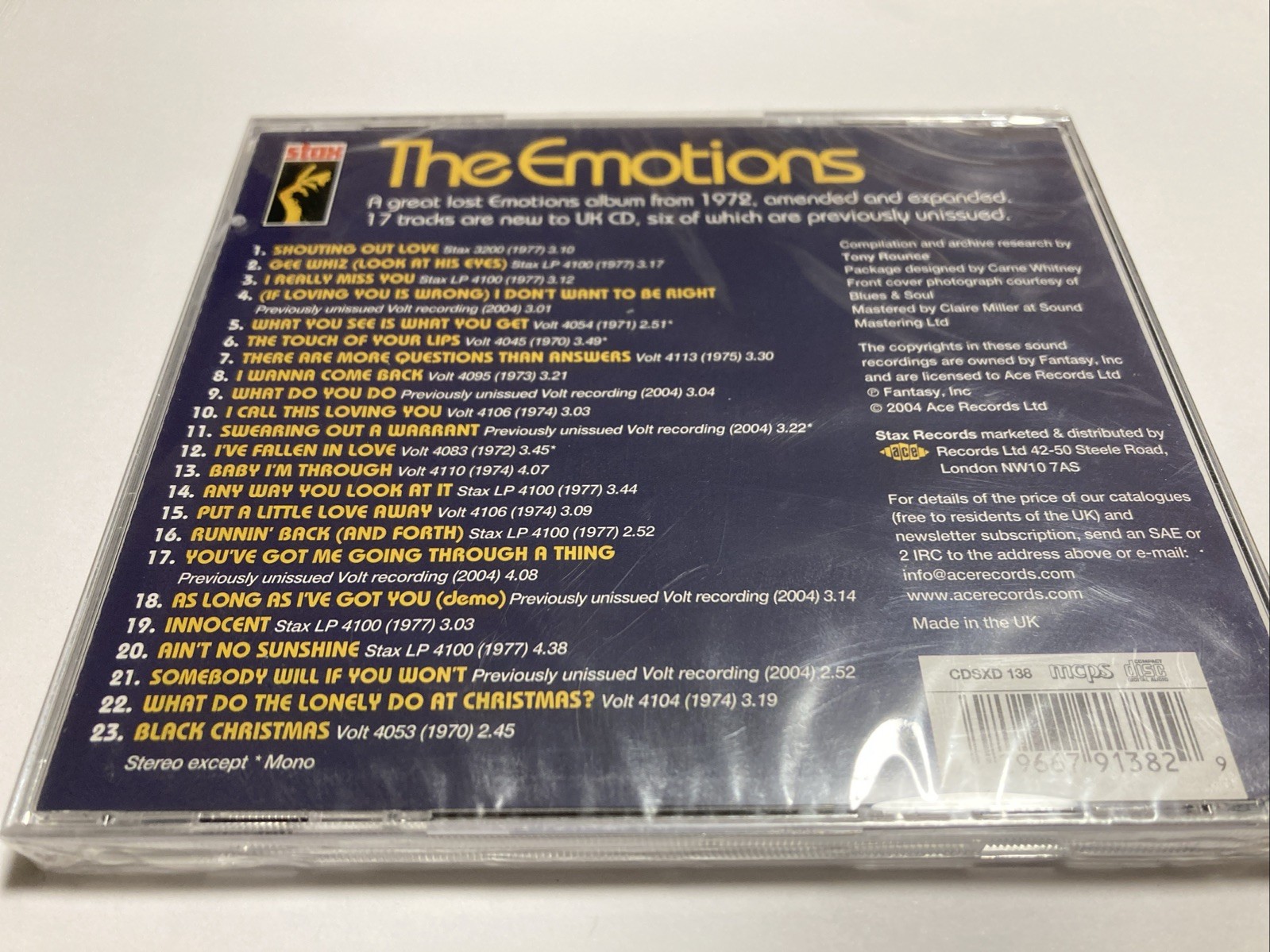 The Emotions Songs of Innocence and Experience CD Ace Stax Soul Rare New Sealed