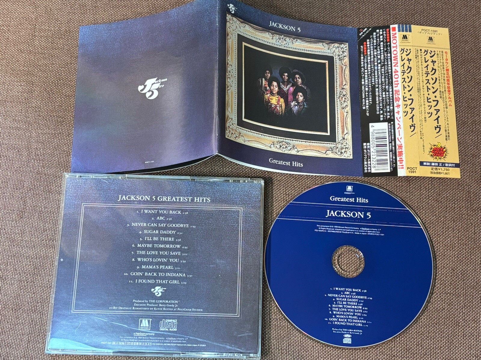 JACKSON 5 Greatest Hits JAPAN CD POCT-1591 w/ OBI +PS 1998 issue MICHAEL JACKSON