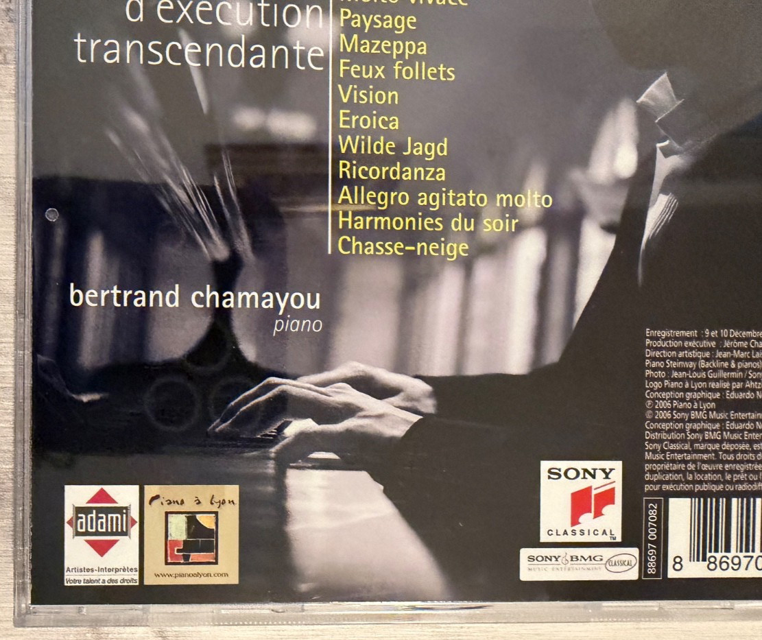 Bertrand Chamayou Liszt Etudes D'execution Transcendante Transcendental RARE CD