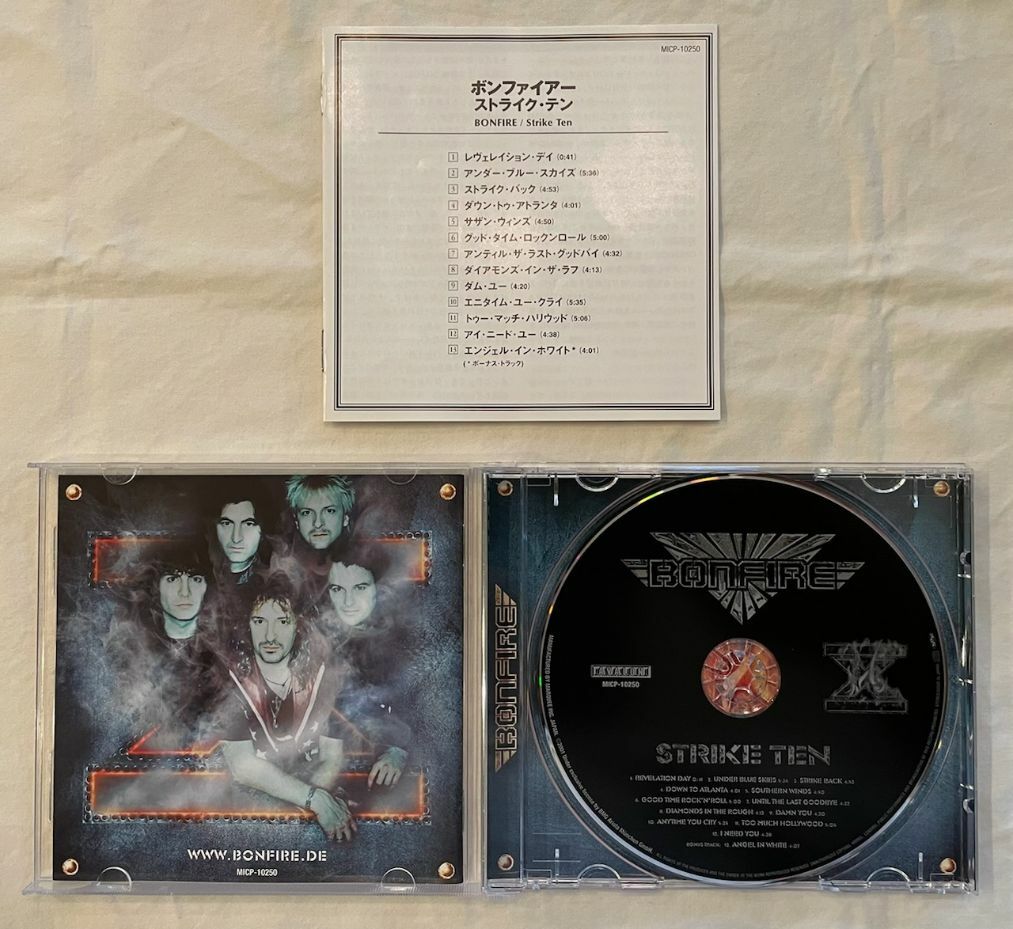 Bonfire - Strike Ten + 1 Bonus Track (Rare Japan CD w/OBI) Phantom 5 MICP-10250