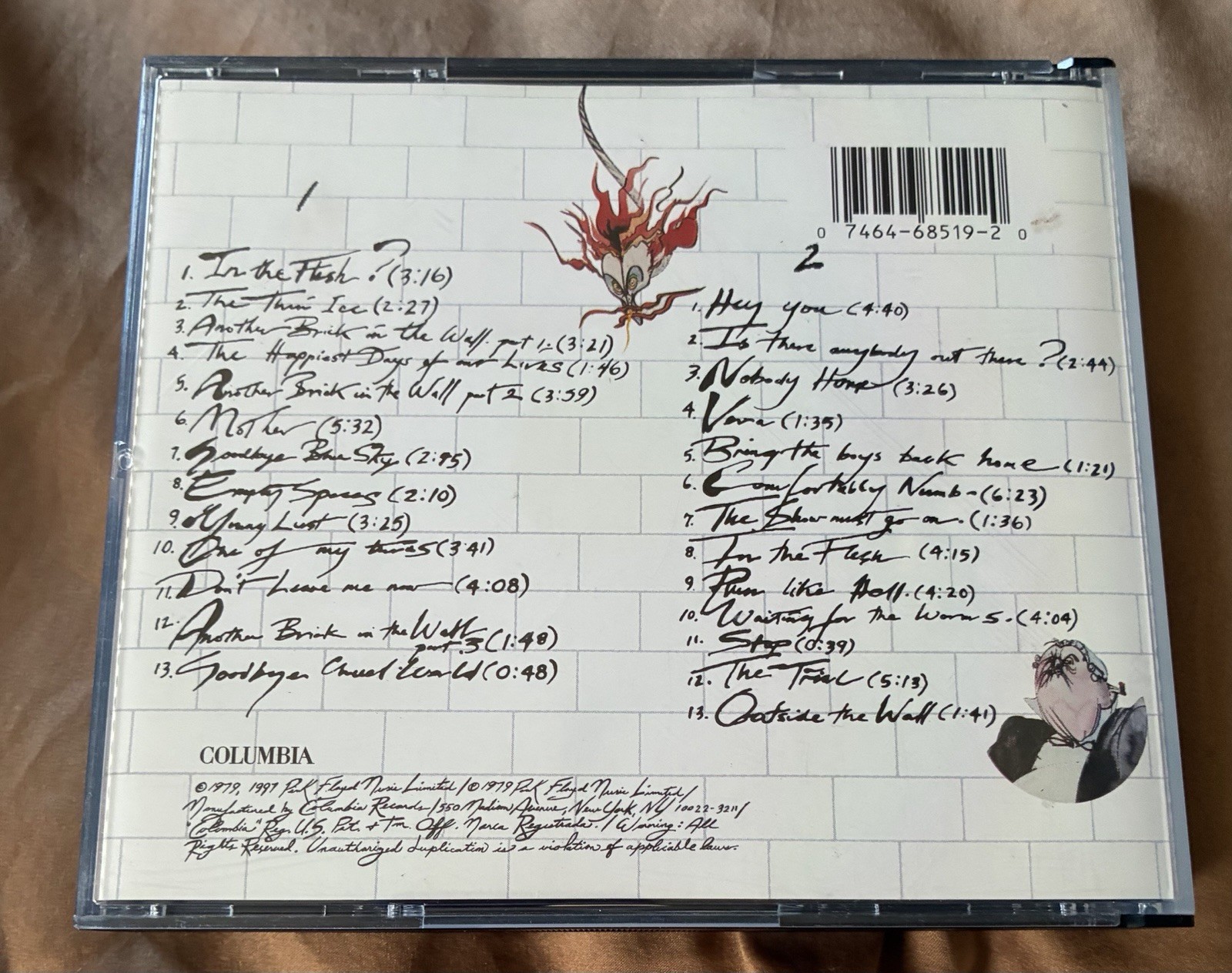 The Wall by Pink Floyd (CD, Dec-1997, 2 Discs, Columbia (USA)) UNSEALED