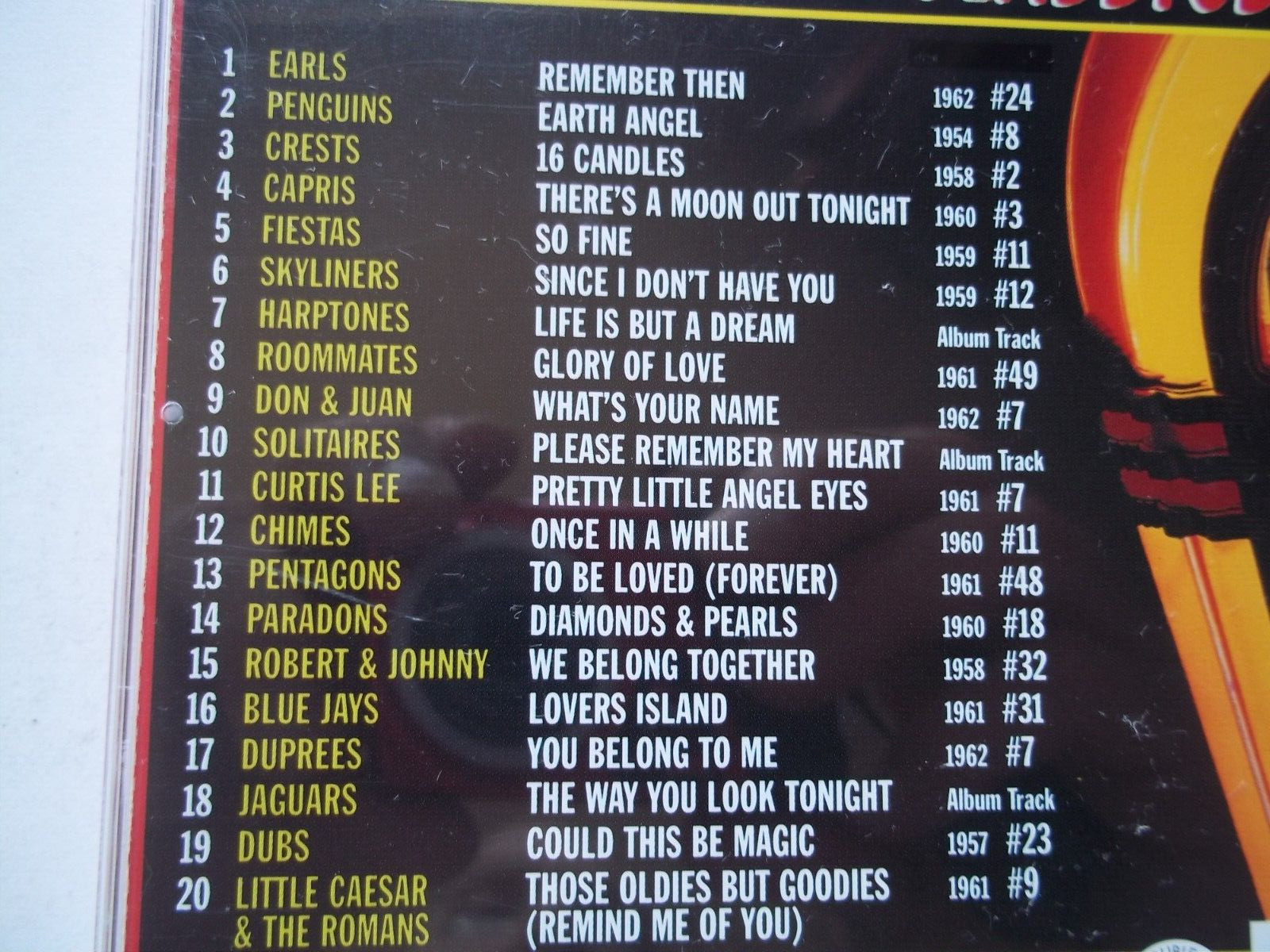 CD Original DOO WOP CLASSICS - 20 Songs! Earls Penguins Crests Capris Dubs 2001
