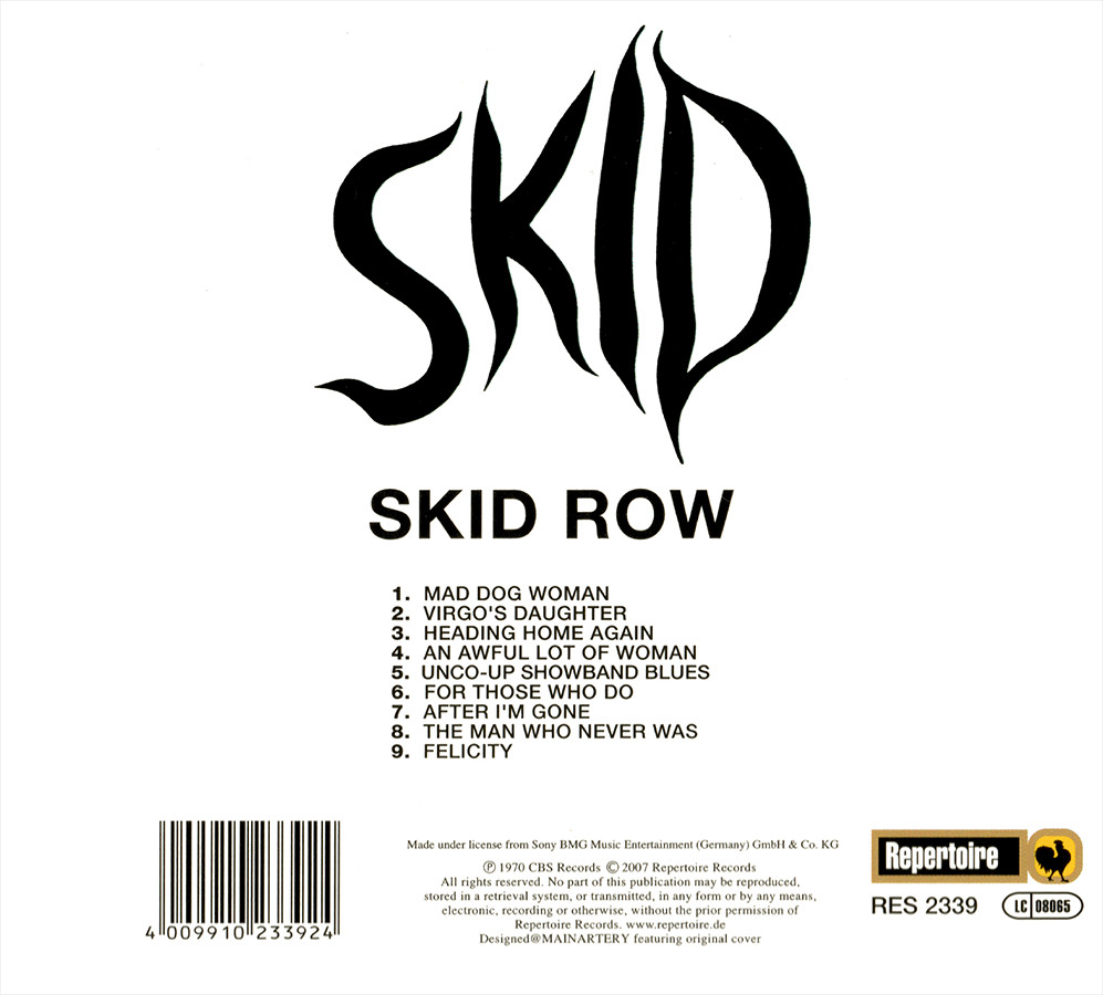Skid Row (Gary Moore) ~ Skid (1970) CD 2007 Repertoire Records Germany •• NEW ••