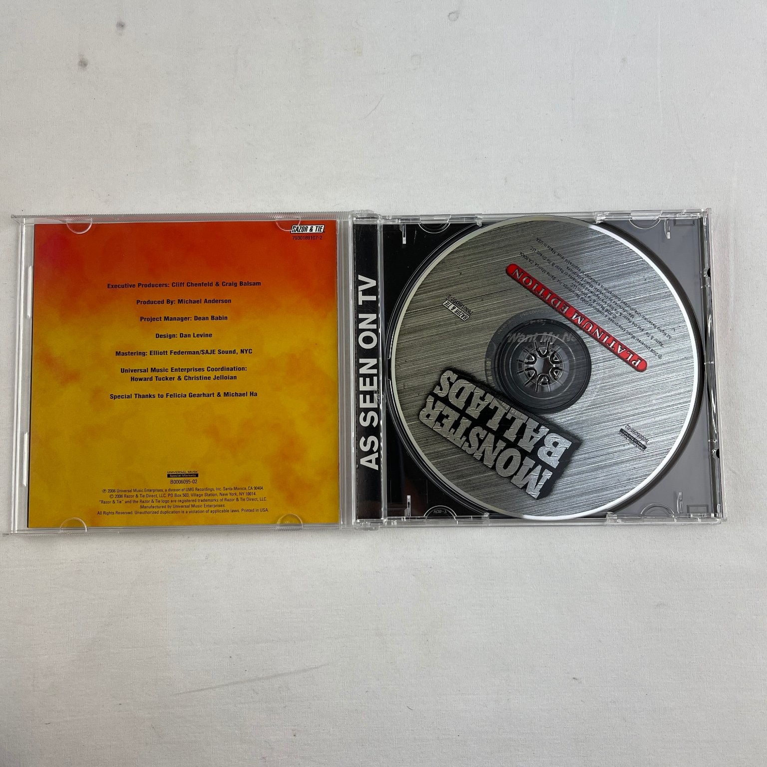 Monster Ballads Platinum Edition CD 2006 Hair Metal Hard Rock Razor & Tie