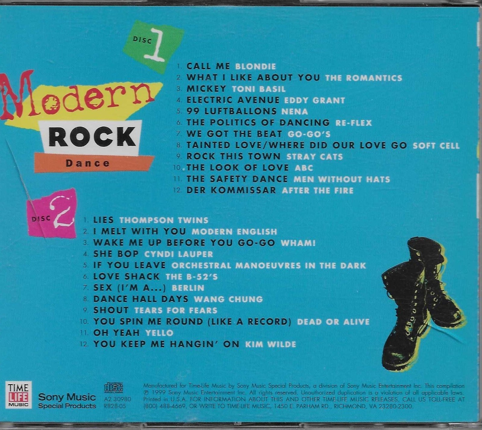 Modern Rock Dance - 2 CD Set - Time Life 80's Series - OMD, Yello, Soft Cell +