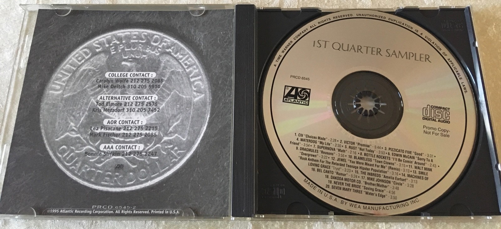 1st Quarter Sampler - Various Artist Promo Compilation CD (1995 Atlantic)