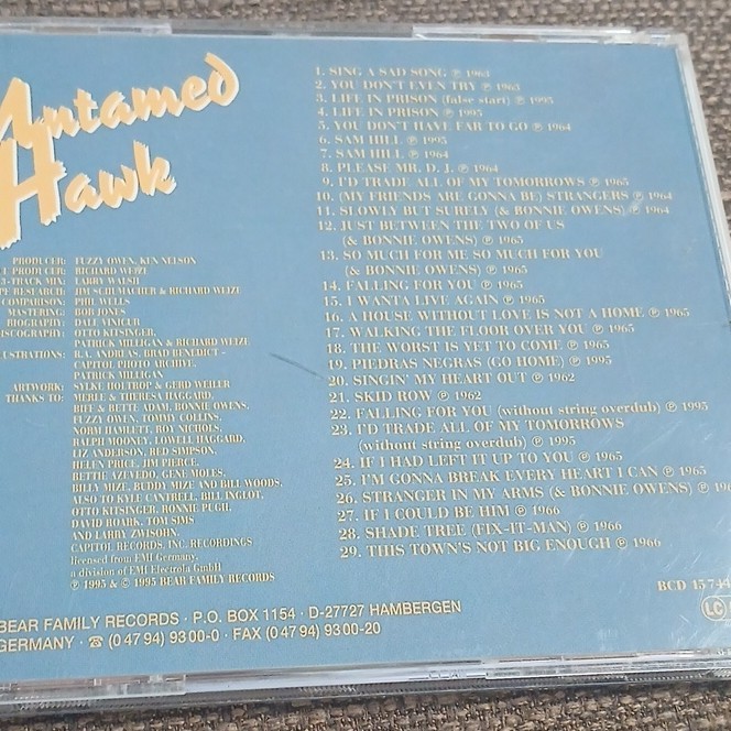 Merle Haggard Untamed Hawk CD Country 1995 Bear Family Records