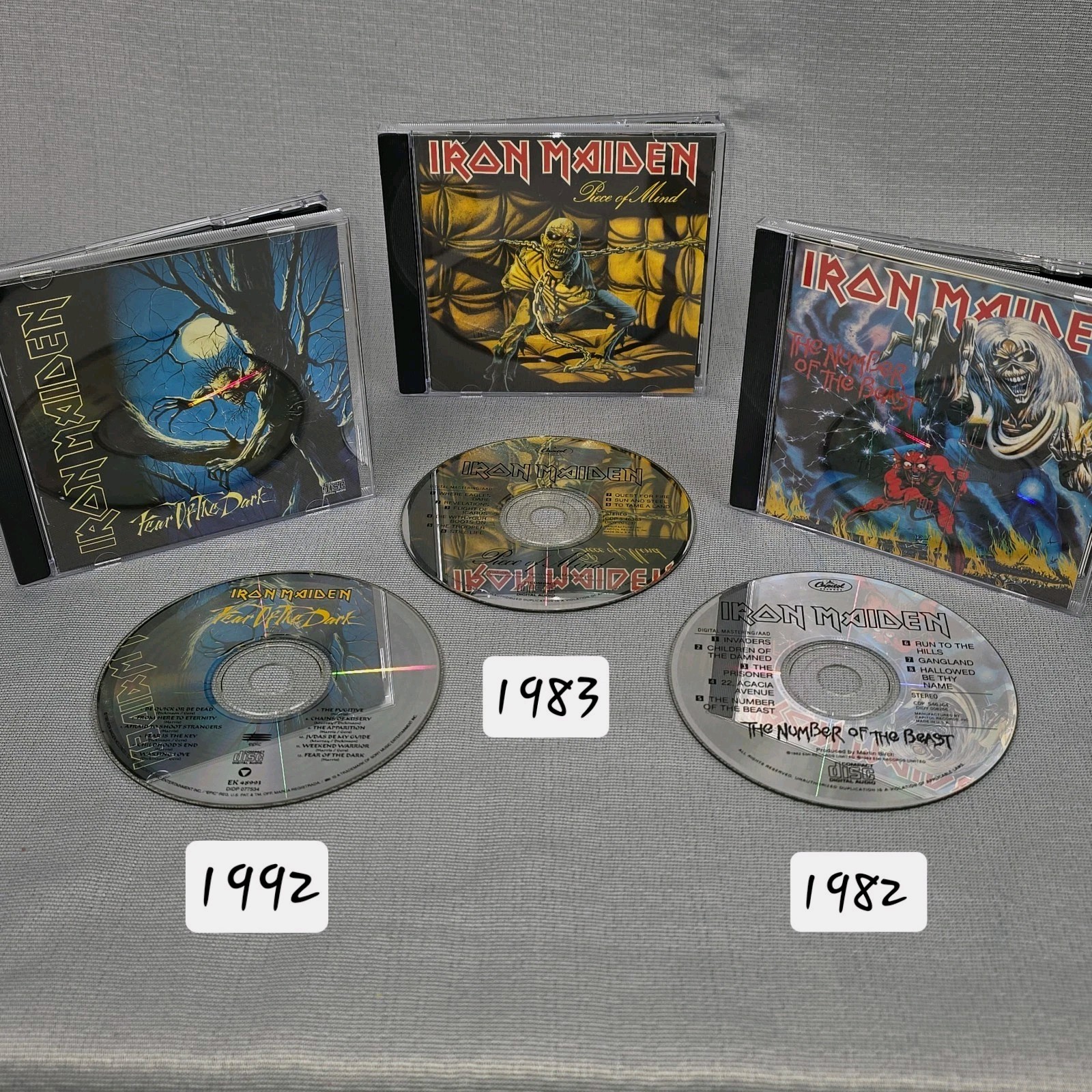Iron Maiden CD Lot - Early Print Number Of The Beast 1982 Capitol, Piece Of Mind