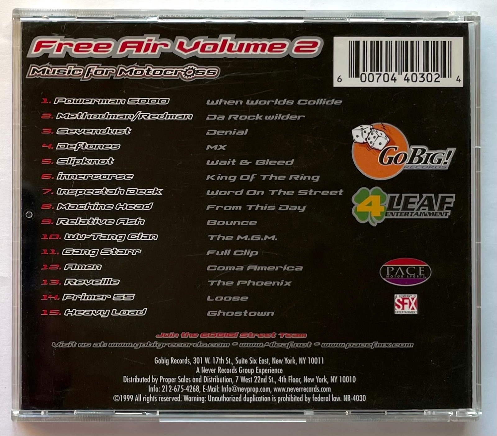 FREE AIR V2: Music For Motocross [CD] DEFTONES Slipknot GANG STARR Wu-Tang AMEN
