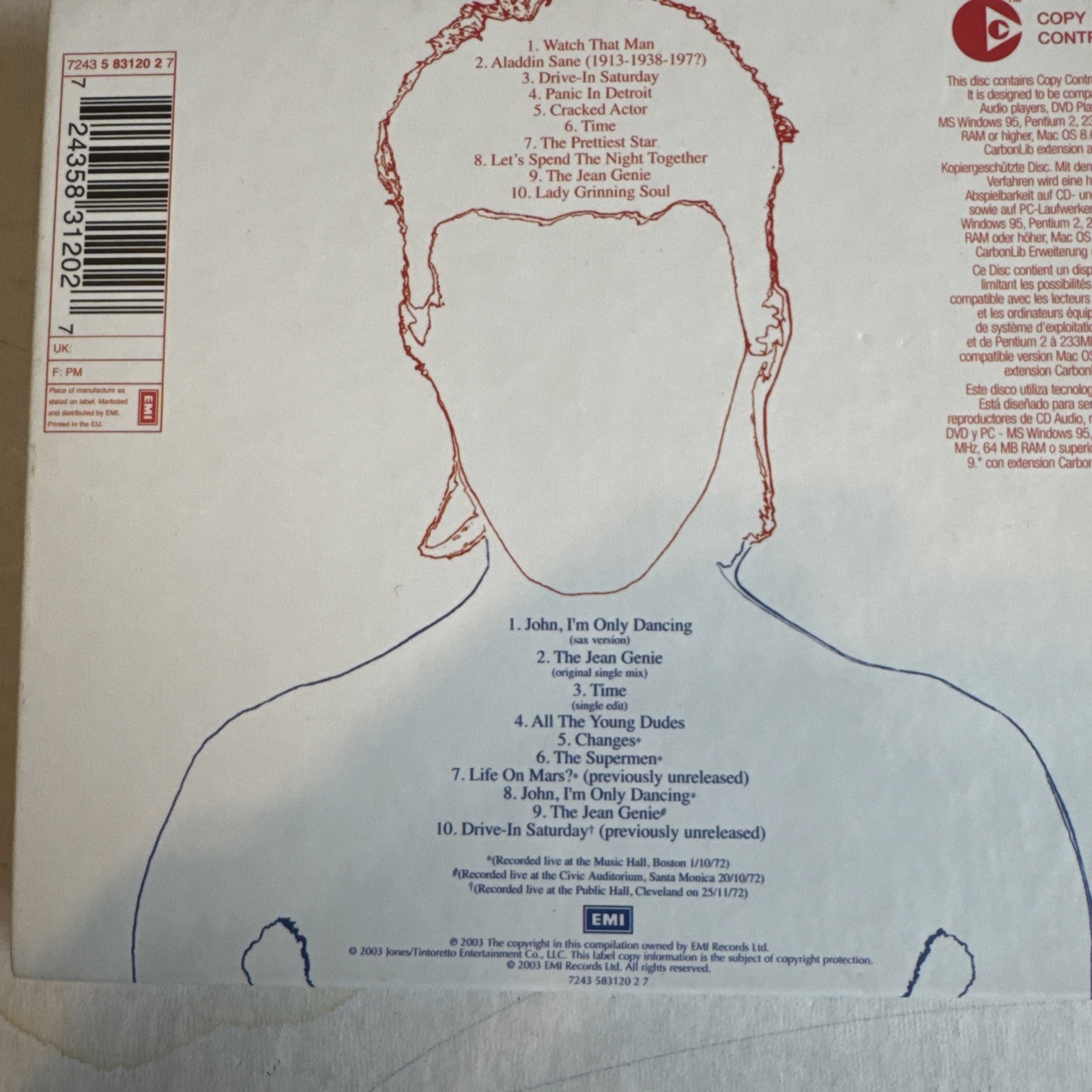 DAVID BOWIE Aladdin Sane 2-CD 30th Ann. Ed; hard cover bklt rare unplayed ITALY