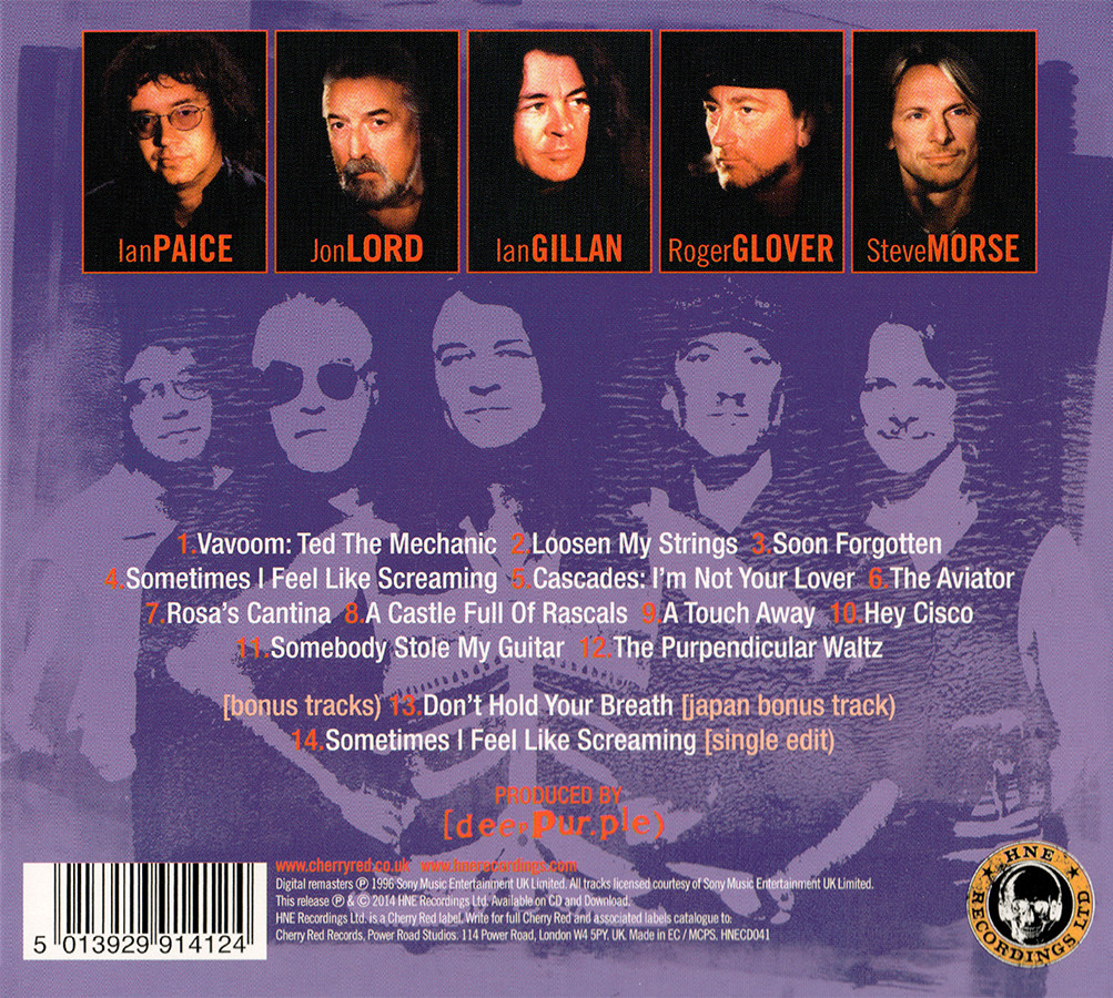 Deep Purple ~ Perpendicular (1996) CD Hear No Evil UK 2014 •• NEW ••